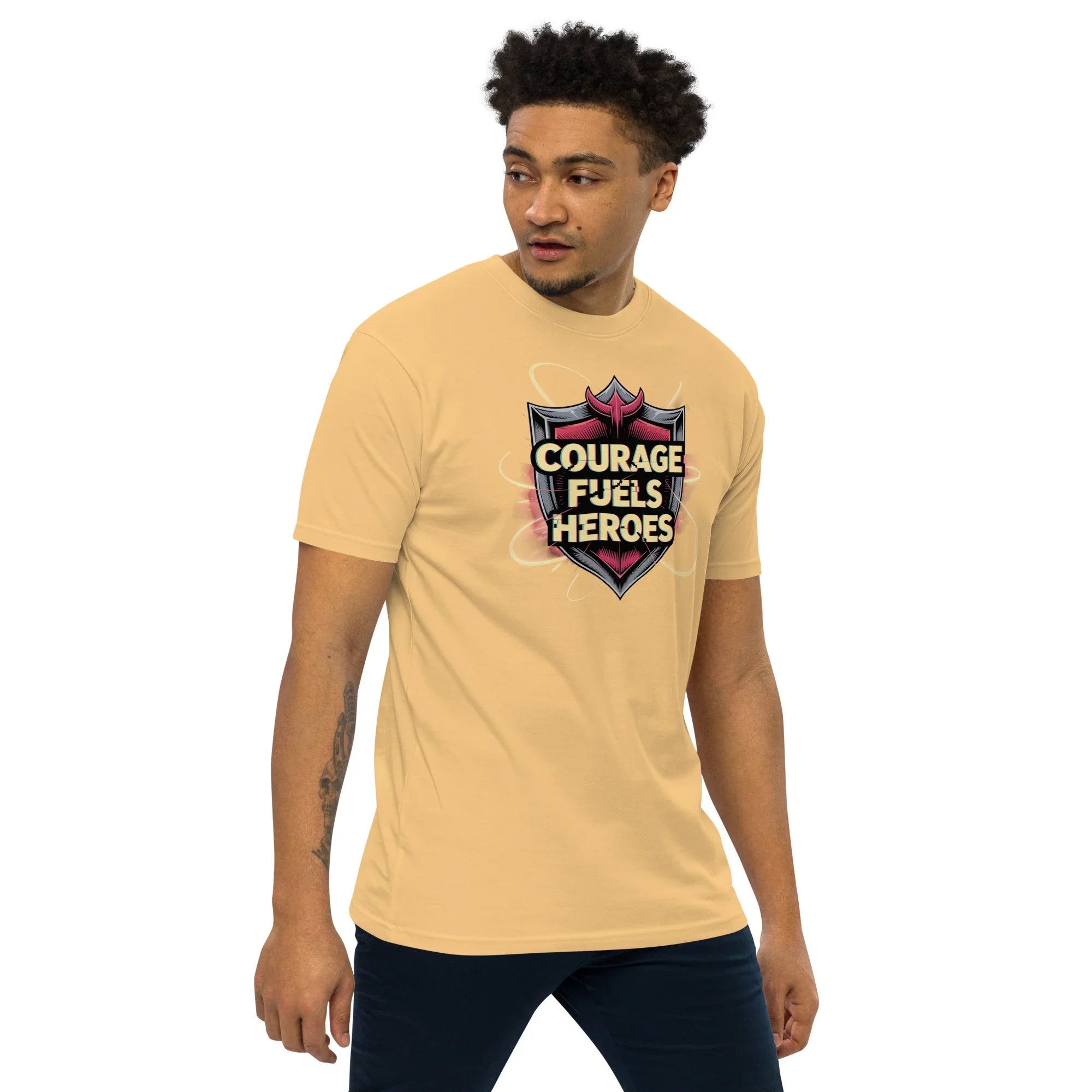 Courage Fuels Heroes RPG T-Shirt – Fantasy Hero Action Gear - RaZits