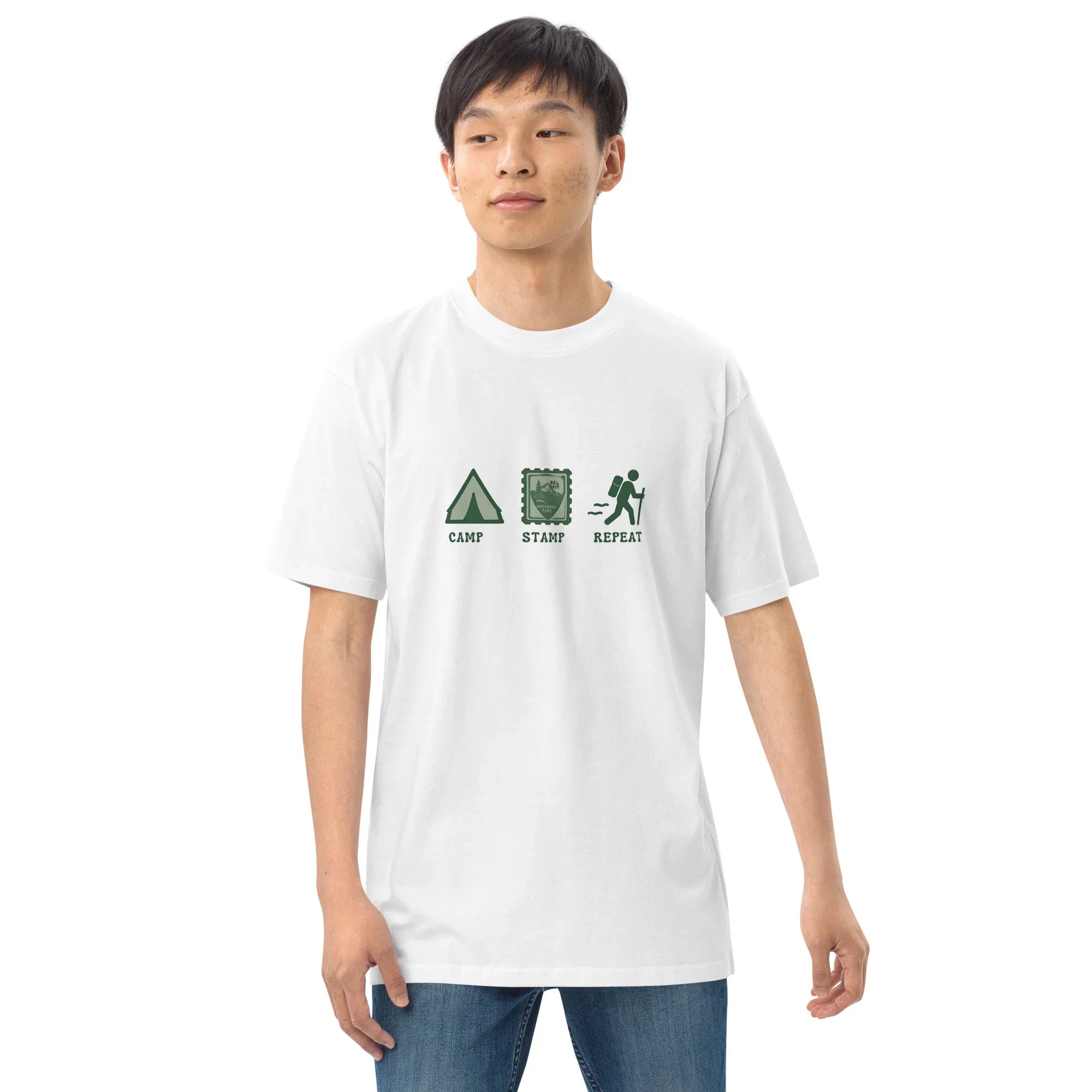 Camp Stamp Repeat Tee – National Park Hiking Shirt - RaZits