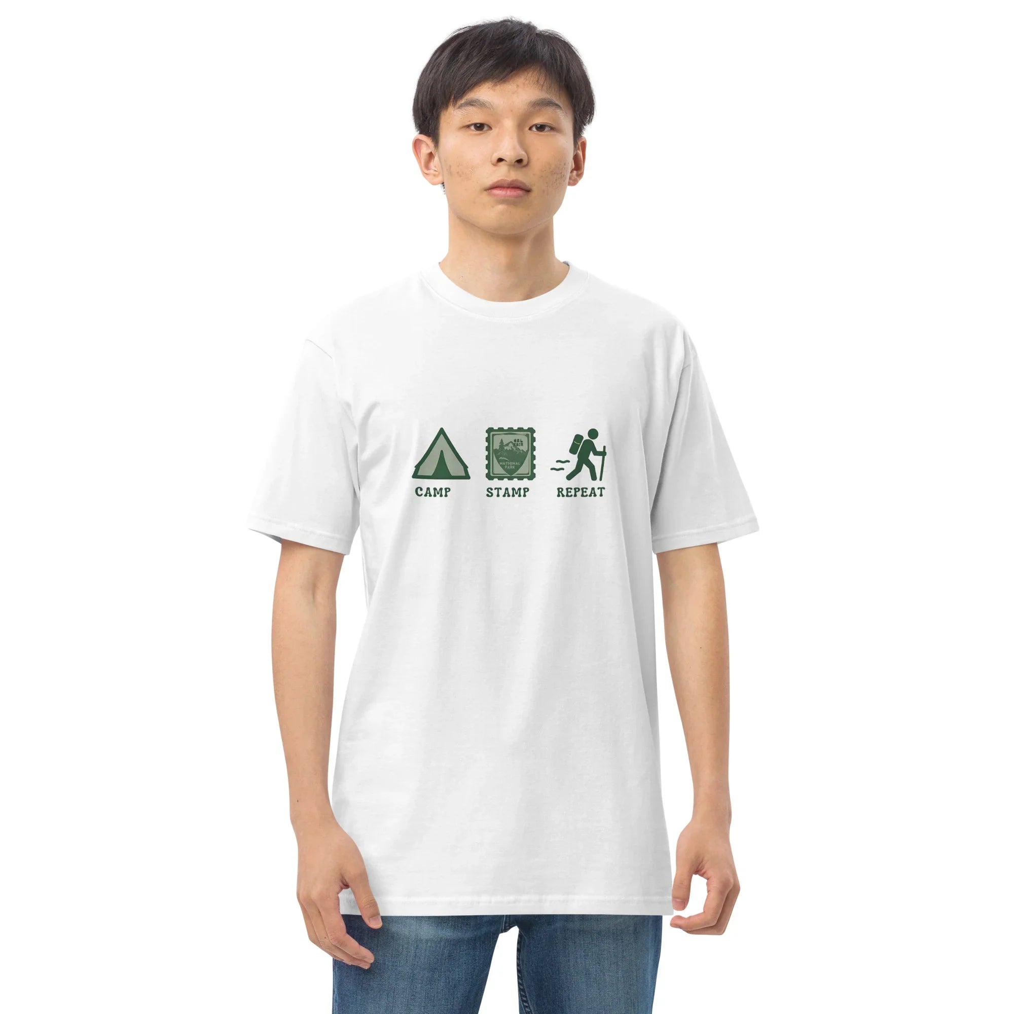 Camp Stamp Repeat Tee – National Park Hiking Shirt - RaZits