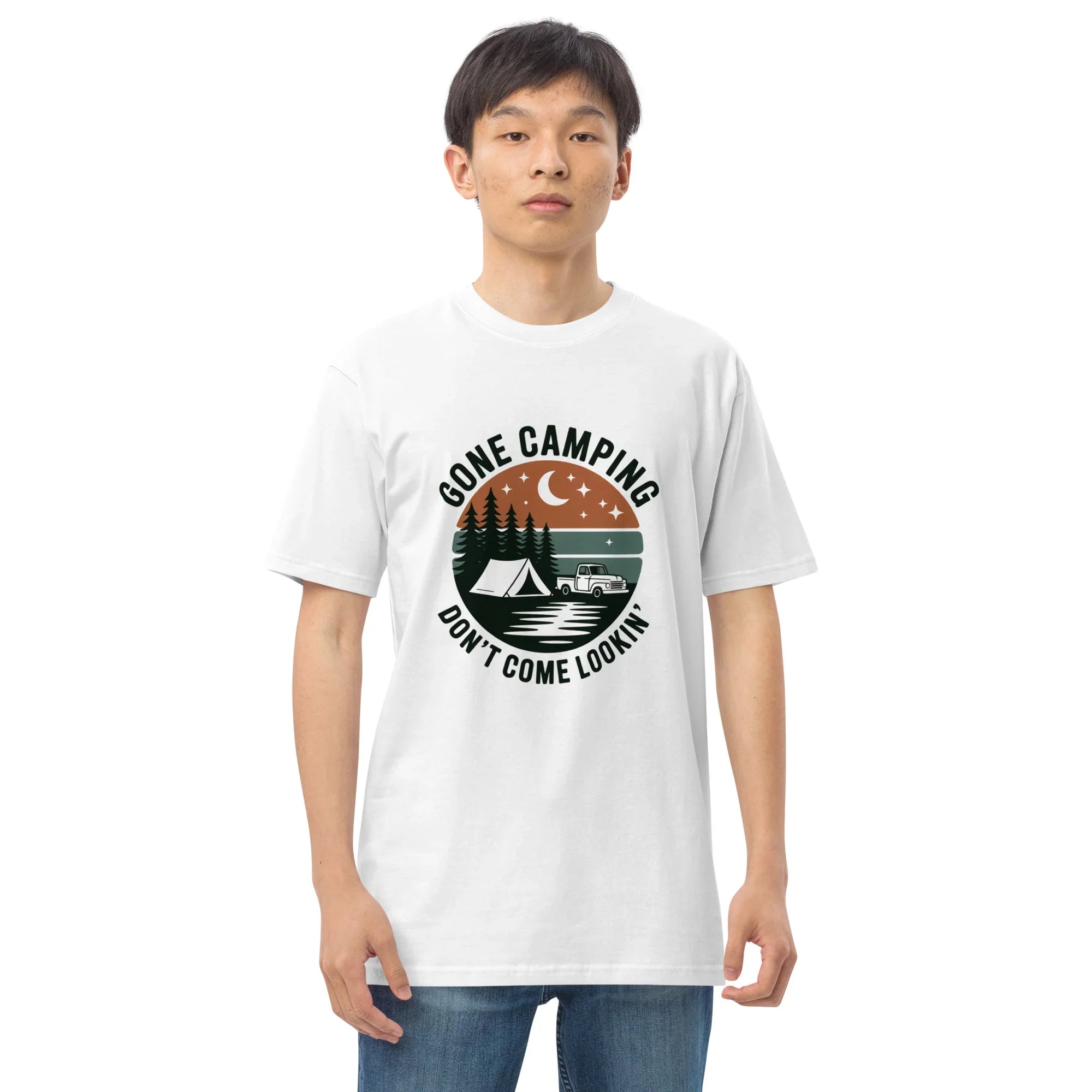 Gone Camping Tee – Retro Tent & Truck Graphic Shirt - RaZits