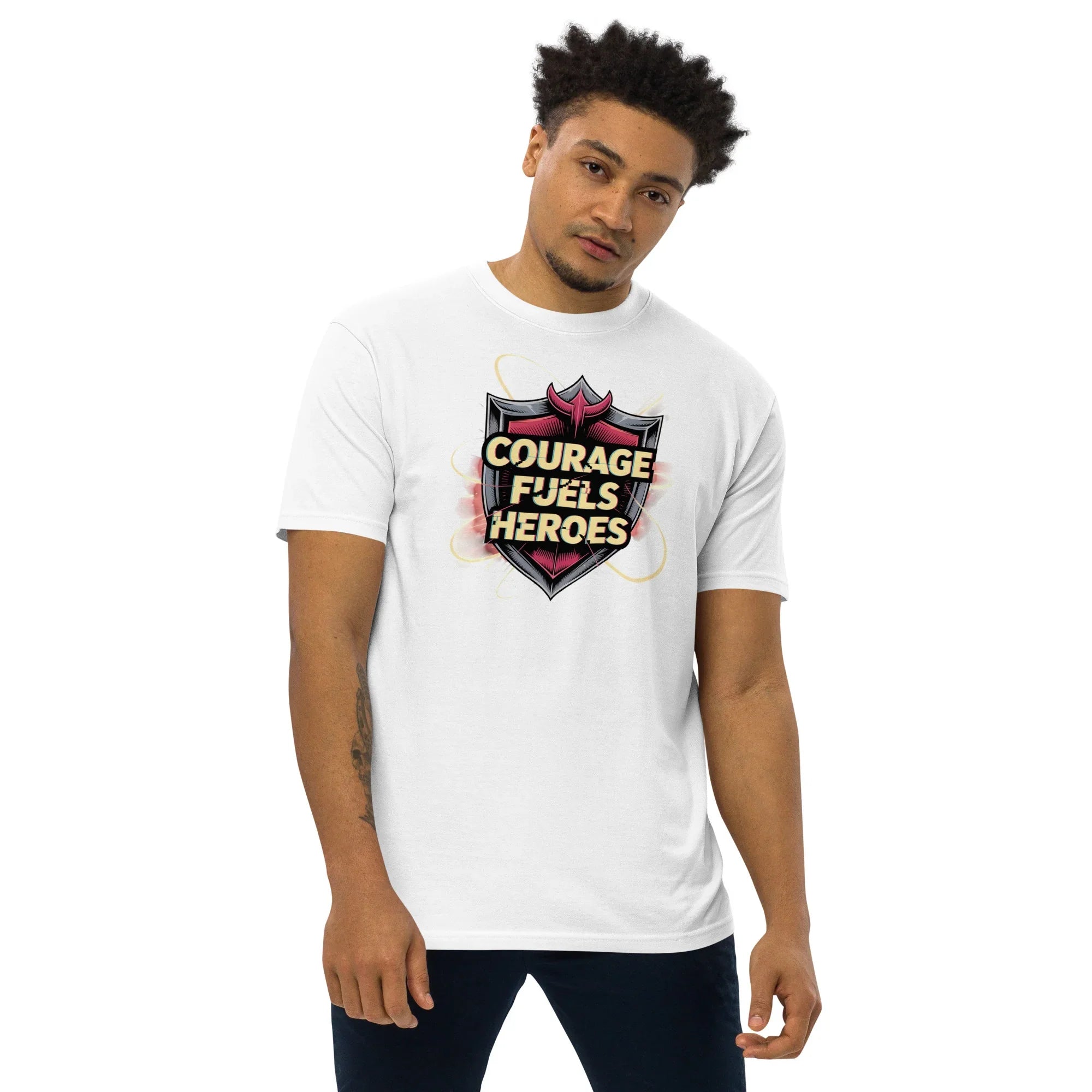 Courage Fuels Heroes RPG T-Shirt – Fantasy Hero Action Gear - RaZits