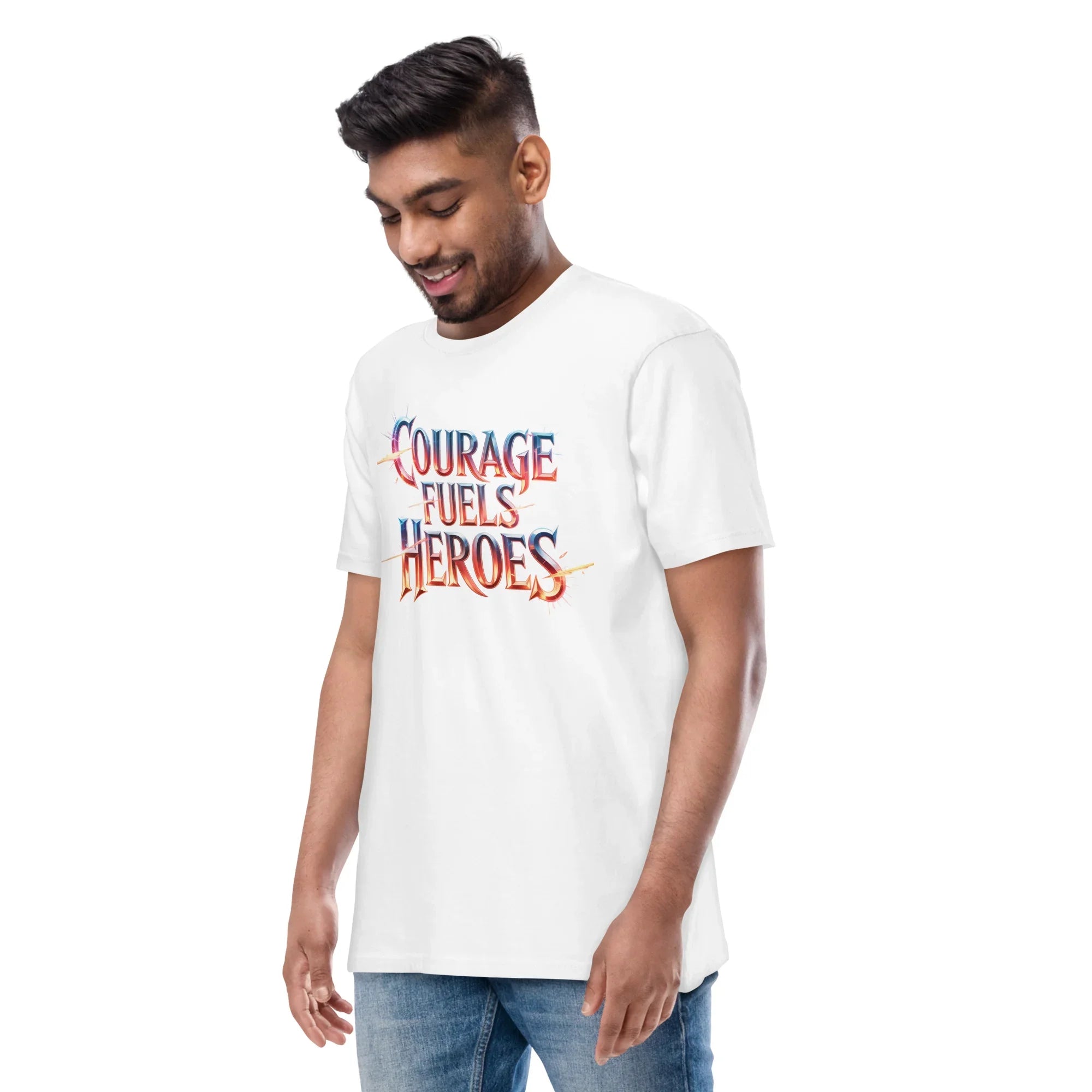 Courage Fuels Heroes RPG T-Shirt – Heroic Fantasy Typography Design - RaZits