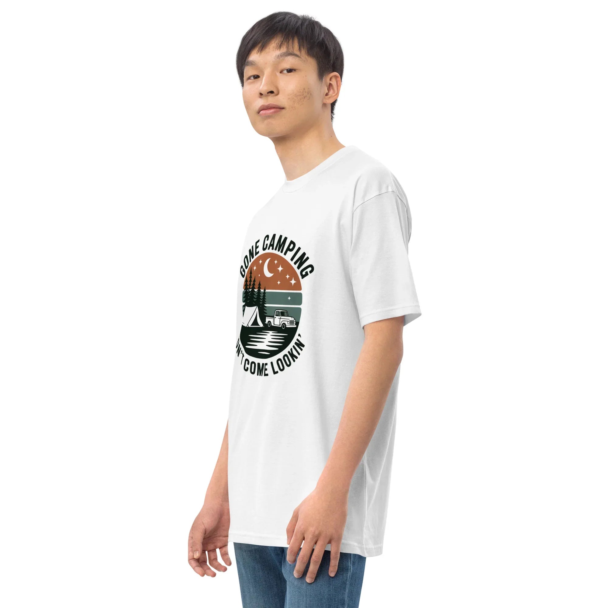 Gone Camping Tee – Retro Tent & Truck Graphic Shirt - RaZits