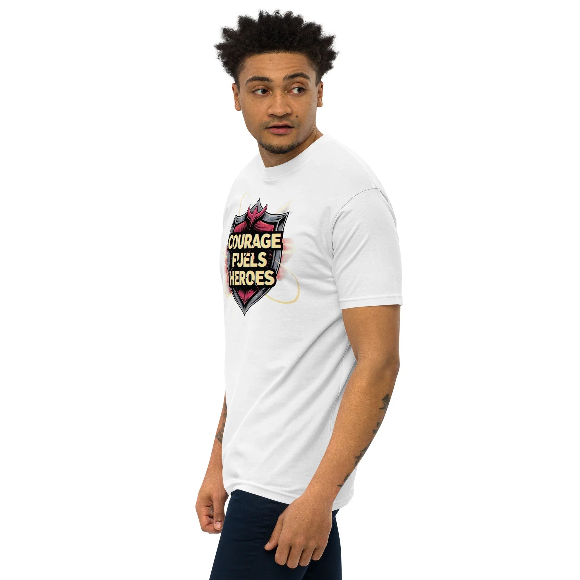 Courage Fuels Heroes RPG T-Shirt – Fantasy Hero Action Gear - RaZits