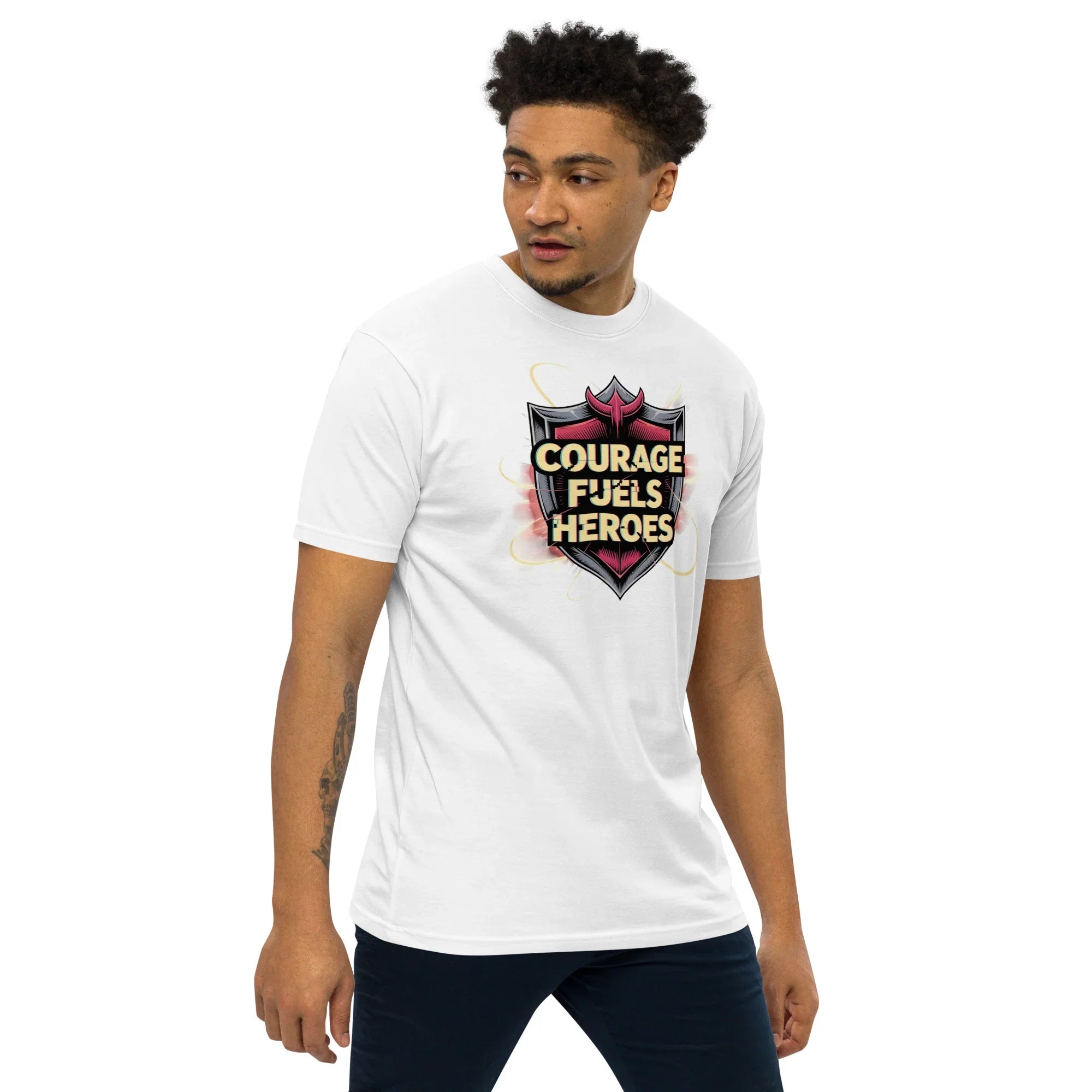 Courage Fuels Heroes RPG T-Shirt – Fantasy Hero Action Gear - RaZits