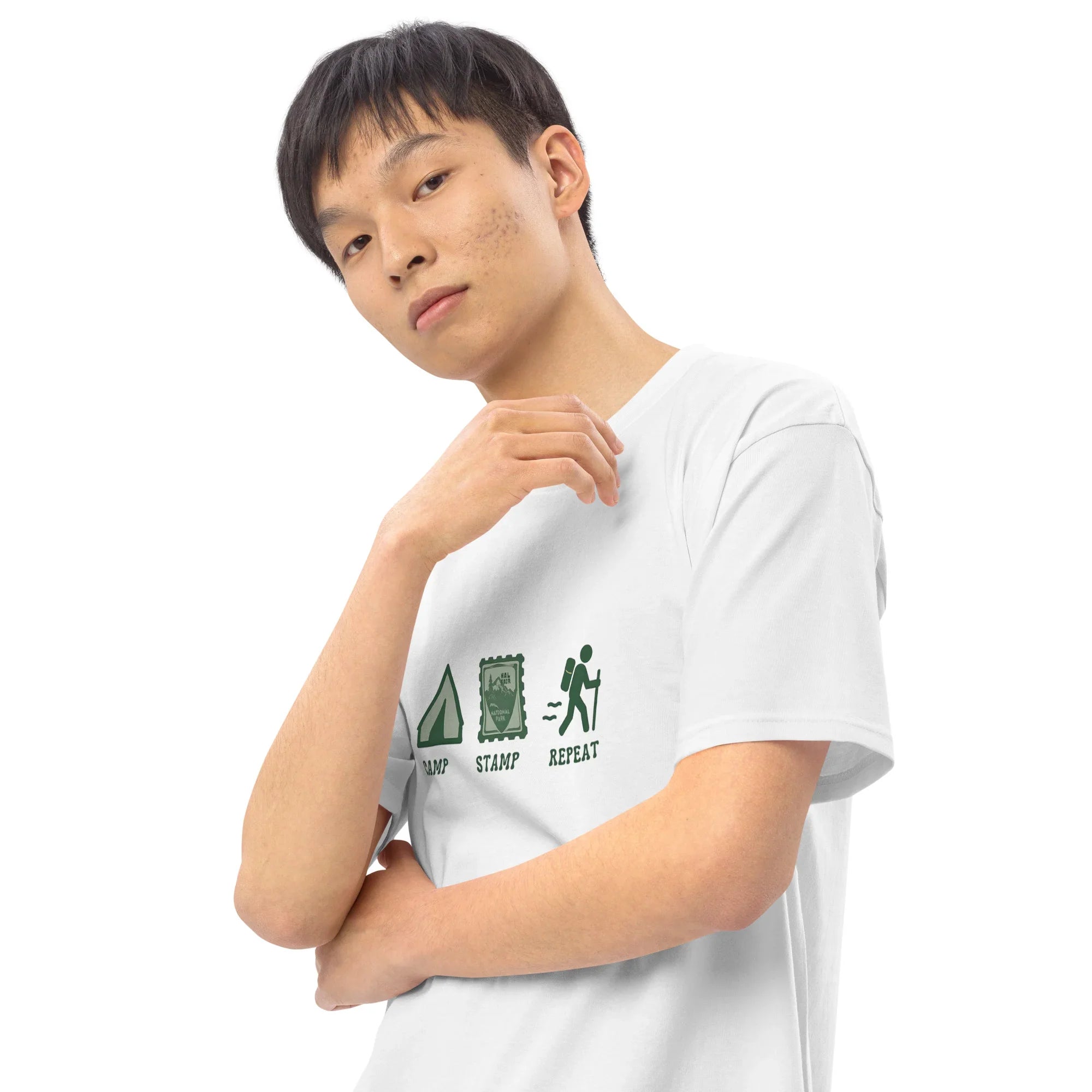 Camp Stamp Repeat Tee – National Park Hiking Shirt - RaZits