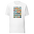 White unisex t-shirt with the thirty-badge national parks grid graphic in muted earth tones, deep teal and rust