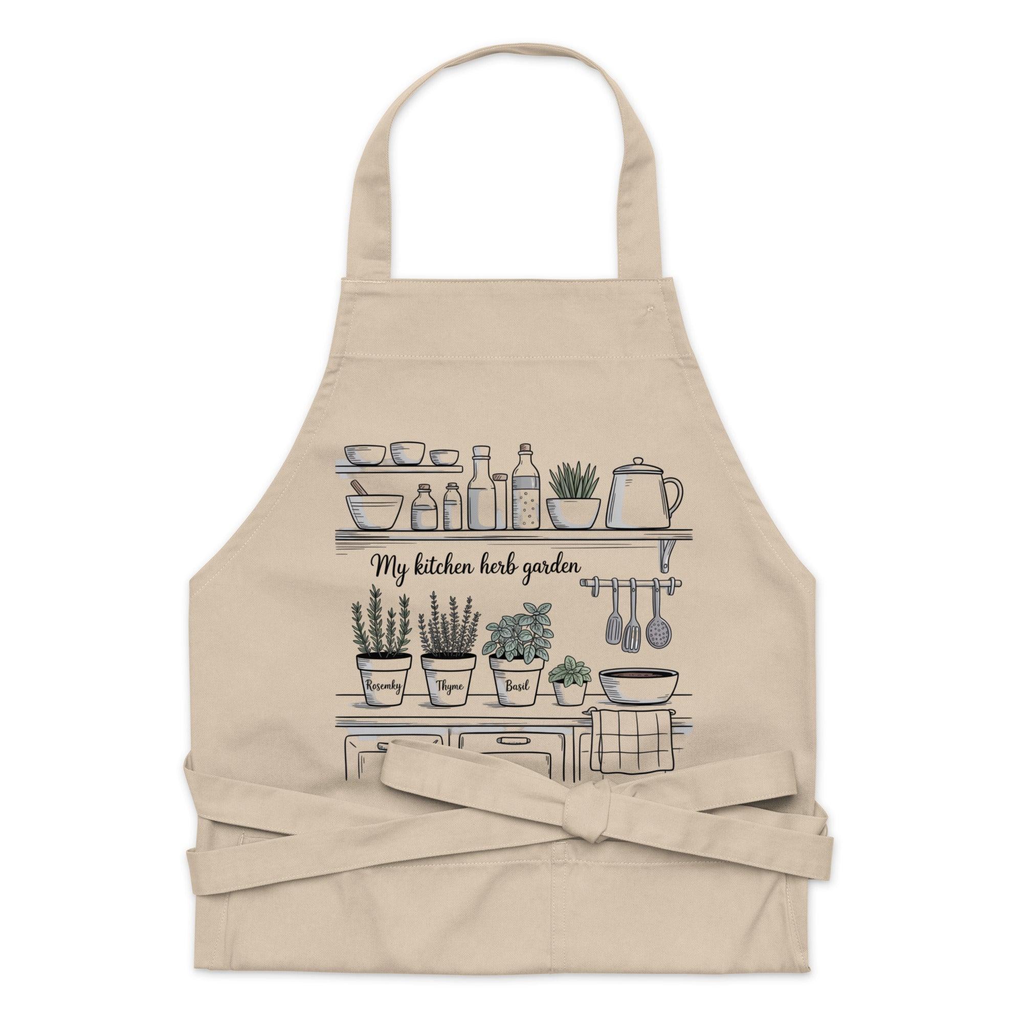 My Kitchen Herb Garden Organic Cotton Apron - RaZits