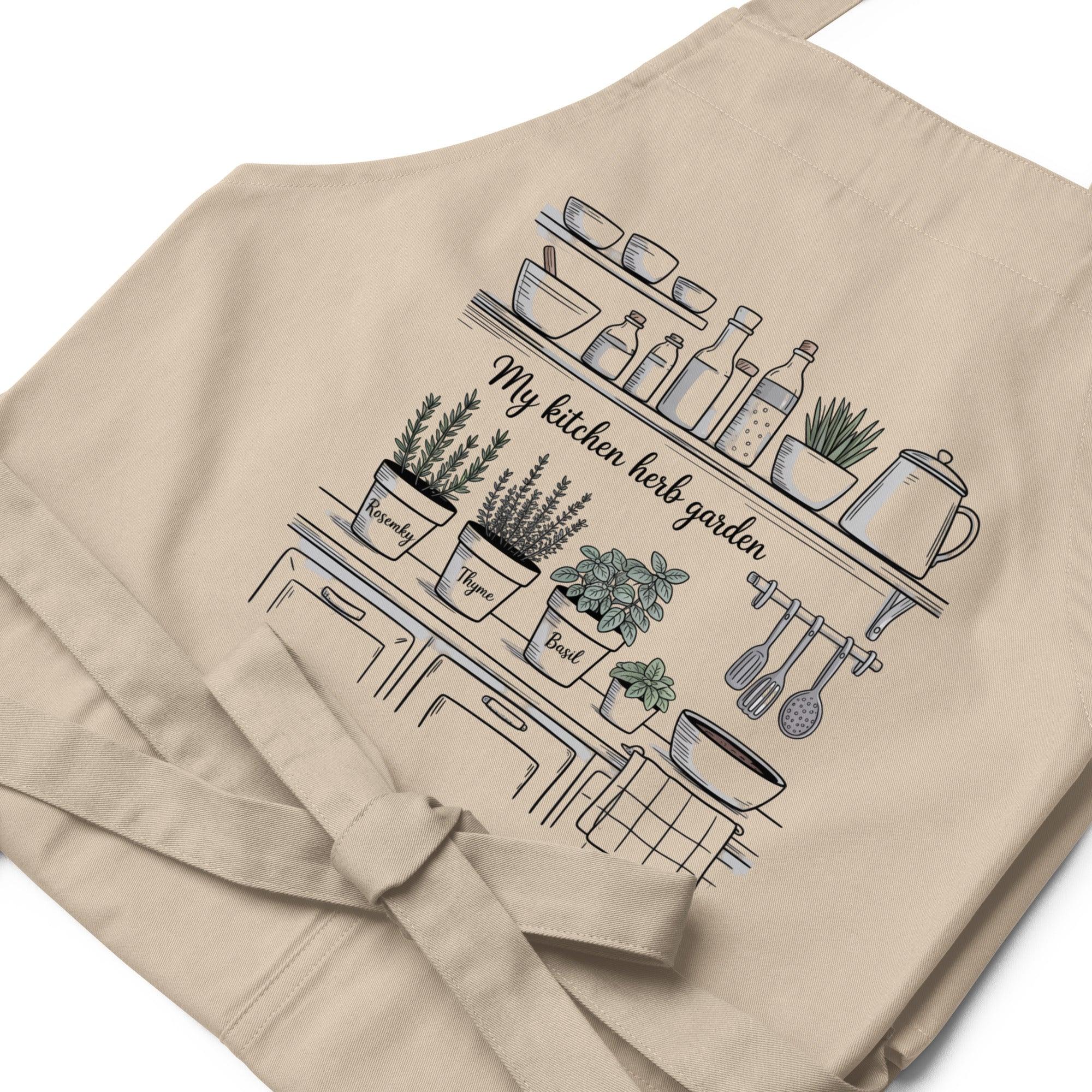 My Kitchen Herb Garden Organic Cotton Apron - RaZits