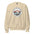 Glacier National Park vintage badge crewneck sweatshirt in sand, front view