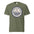 Acadia National Park vintage lighthouse badge t-shirt in moss, front view of the garment-dyed heavyweight tee