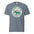 Grand Teton National Park vintage moose badge t-shirt in blue jean, front view of the garment-dyed heavyweight tee