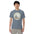 Olympic National Park vintage Ruby Beach badge t-shirt in blue jean worn by a model, front view