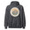 Yosemite National Park vintage Half Dome sunrise badge hoodie in dark heather grey, front view of the heavyweight pullover
