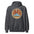 Zion National Park vintage The Narrows canyon badge hoodie in dark heather grey, front view of the heavyweight pullover