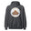 Joshua Tree National Park vintage desert boulders and stars badge hoodie in dark heather grey, front view of the heavyweight pullover