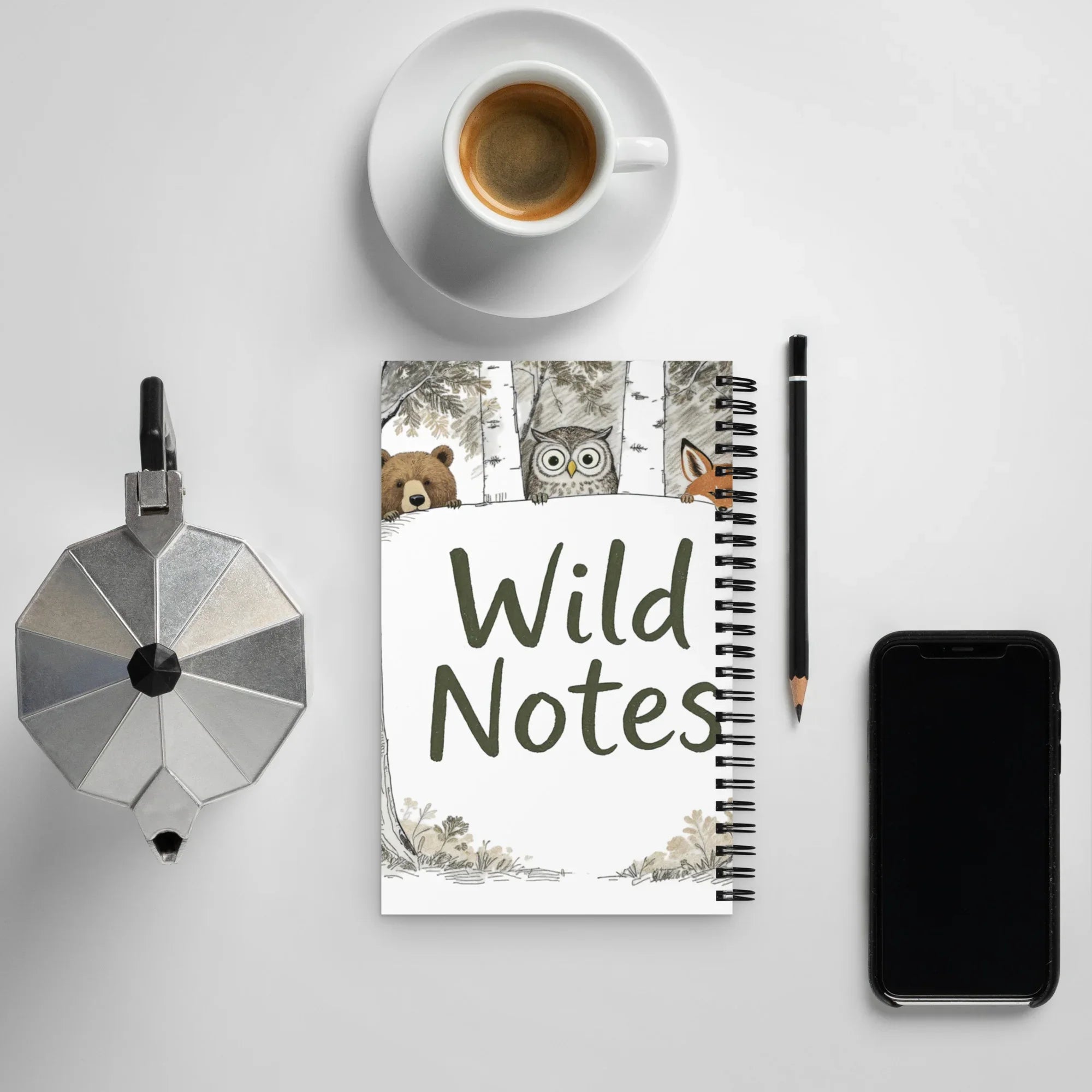 Wild Notes – Forest Animal Sketch Spiral Notebook - RaZits