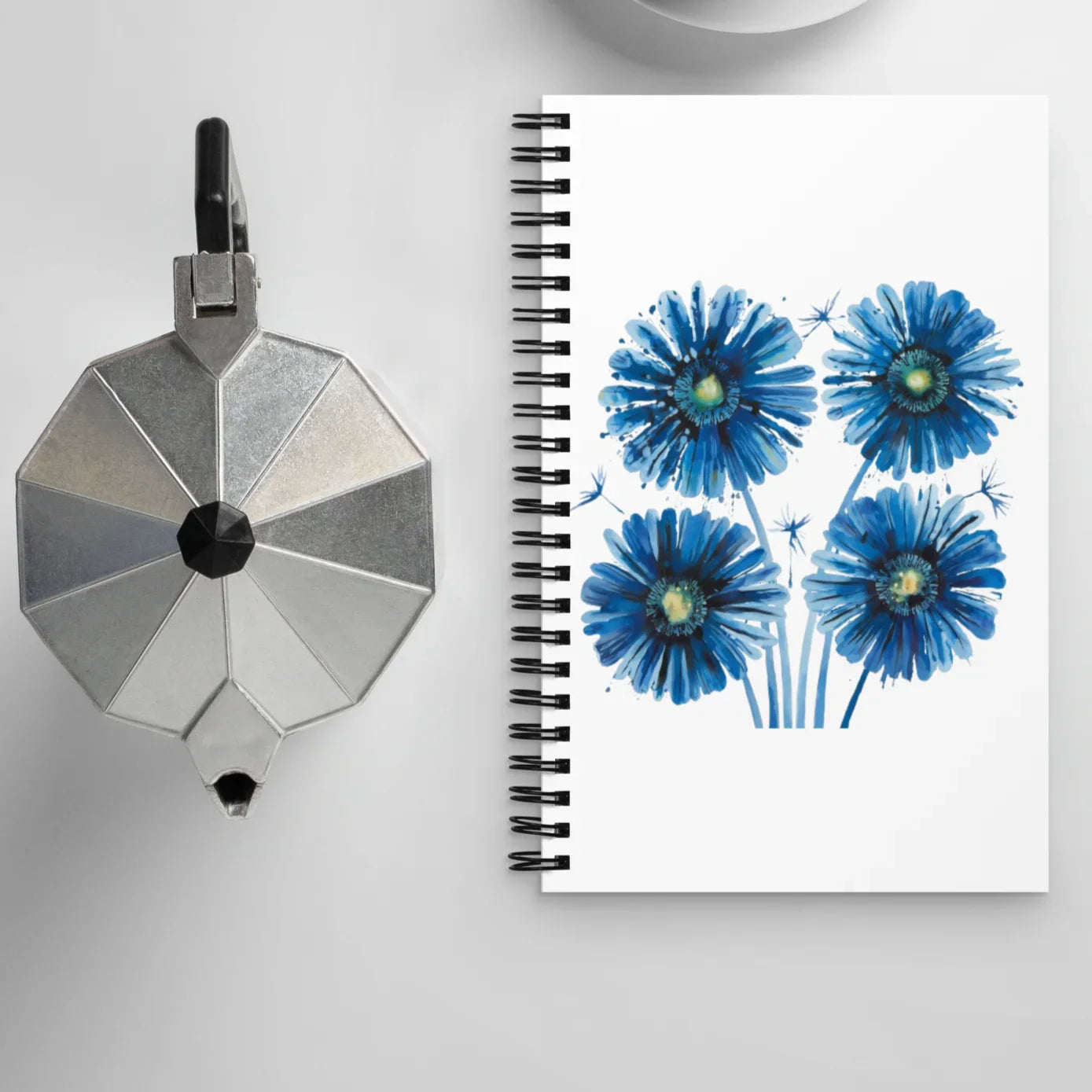 Blue Flower Notebook – Watercolor Floral Spiral Journal - RaZits
