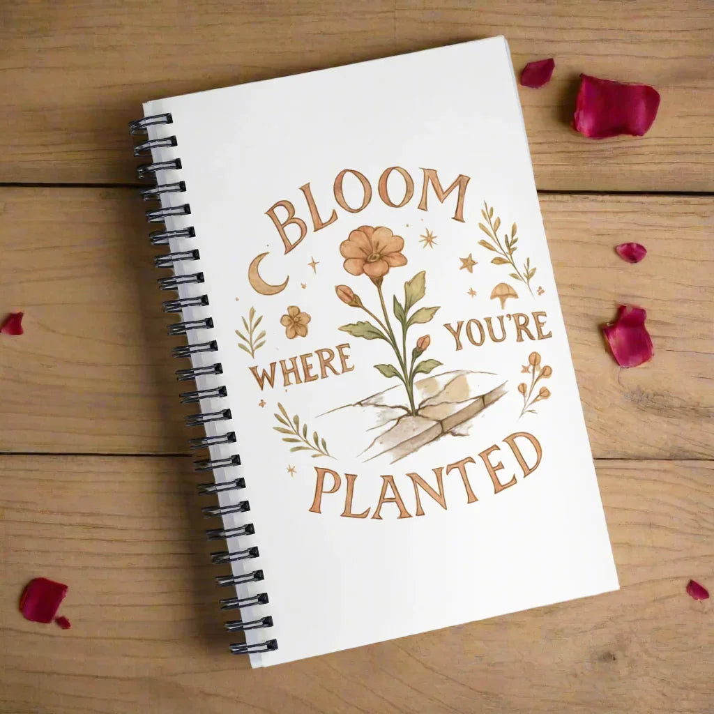 Bloom Where You’re Planted Notebook – Growth Mindset Floral Design - RaZits