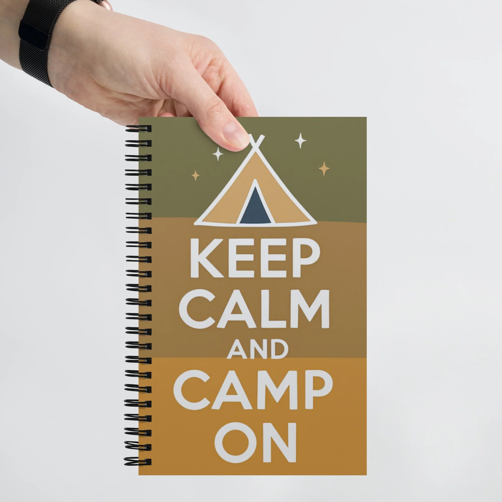 Keep Calm and Camp On – Minimalist Spiral Notebook - RaZits