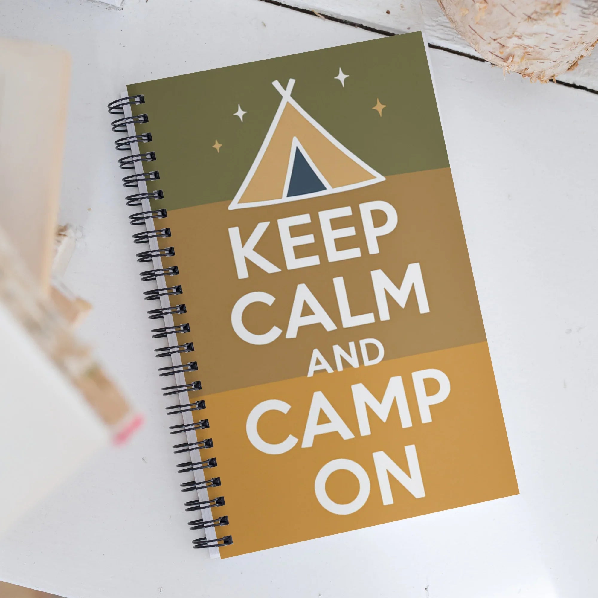Keep Calm and Camp On – Minimalist Spiral Notebook - RaZits