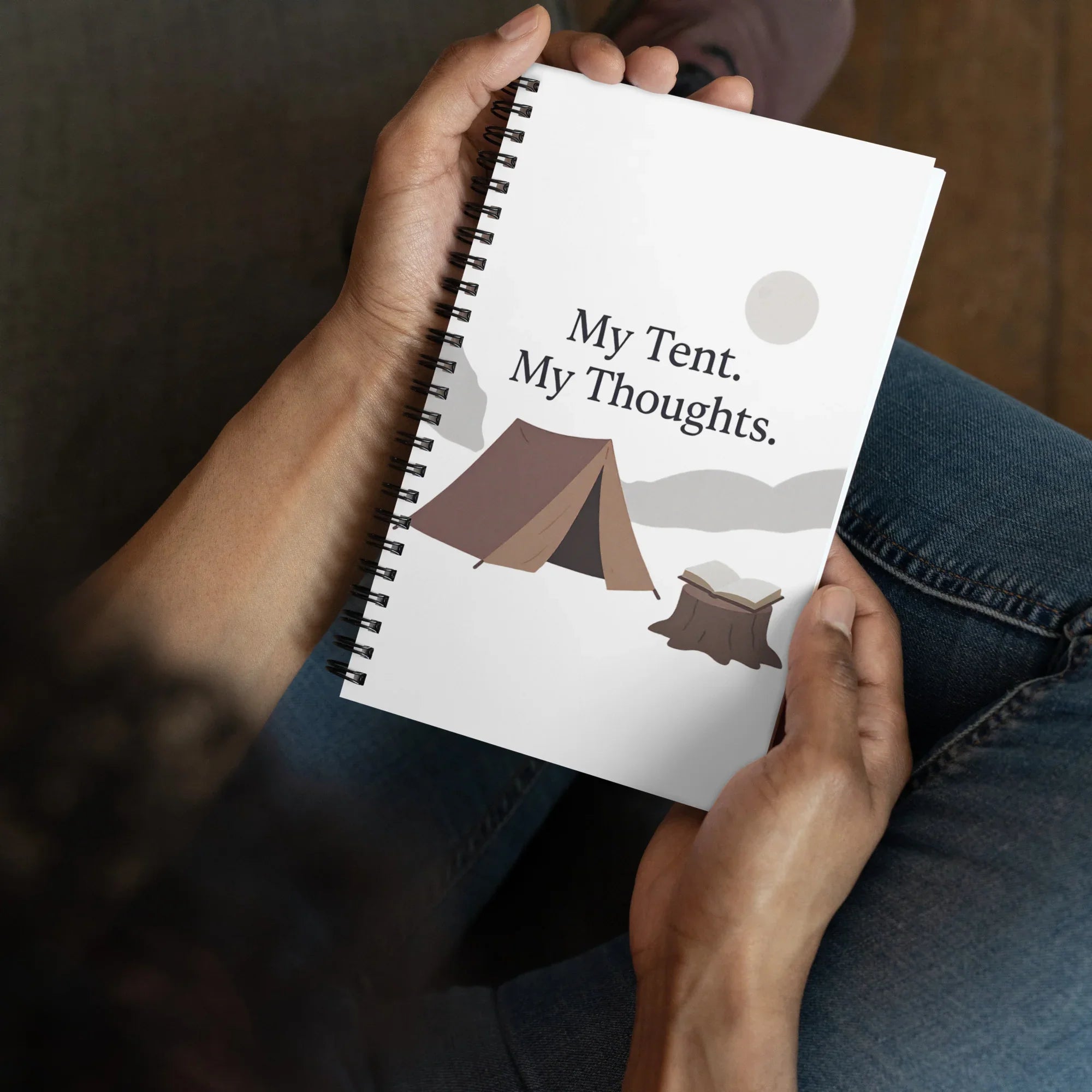 My Tent. My Thoughts. – Minimal Camping Spiral Notebook - RaZits
