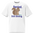 Squirrel Shirt in Faded White, front view: Denied. Still Dining. around a squirrel eating a seed
