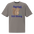 Squirrel Shirt in Faded Grey, front view: Denied. Still Dining. around a squirrel eating a seed