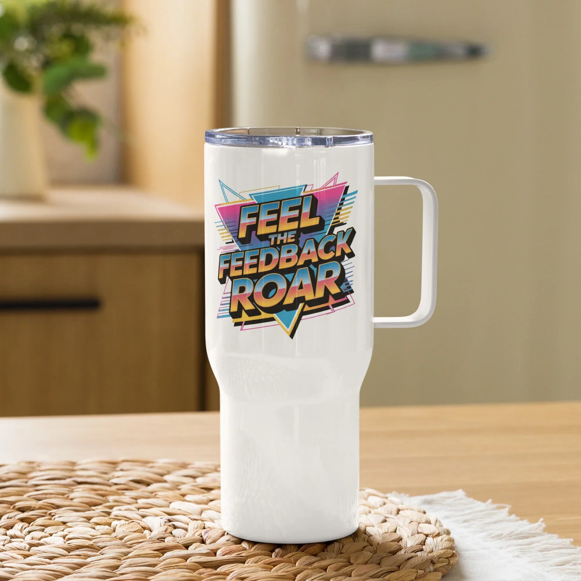 Feel The Feedback Roar – Retro Rock Travel Mug - RaZits