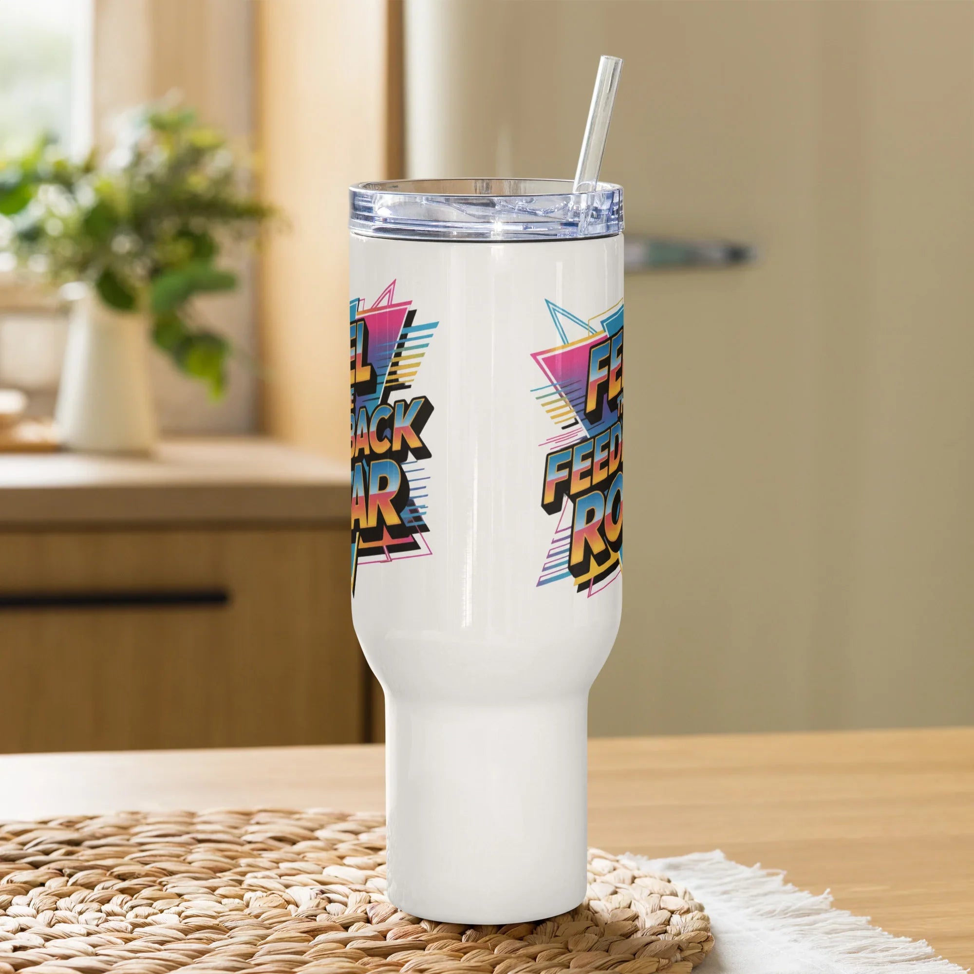 Feel The Feedback Roar – Retro Rock Travel Mug - RaZits