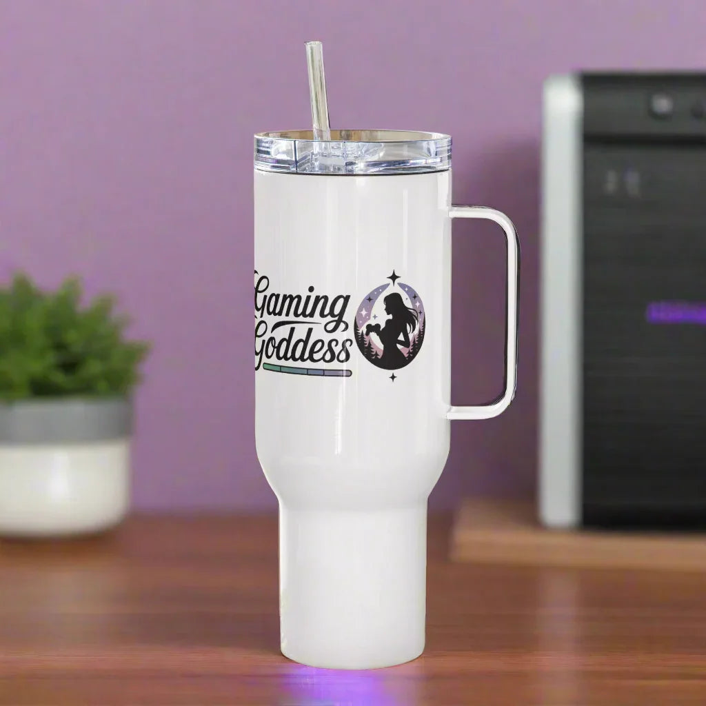 Gaming Goddess Travel Mug – Feminine Gamer Design with Pastel Vibes - RaZits
