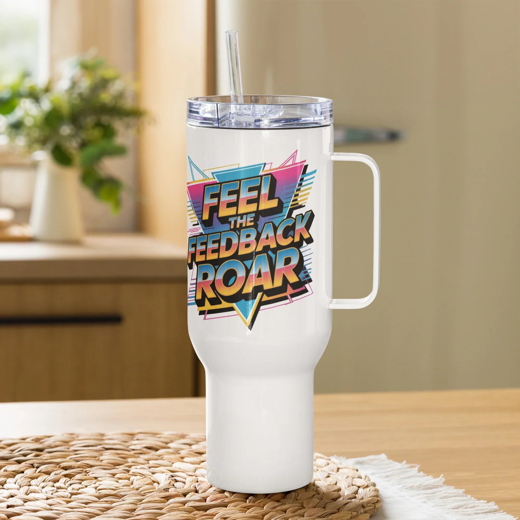 Feel The Feedback Roar – Retro Rock Travel Mug - RaZits