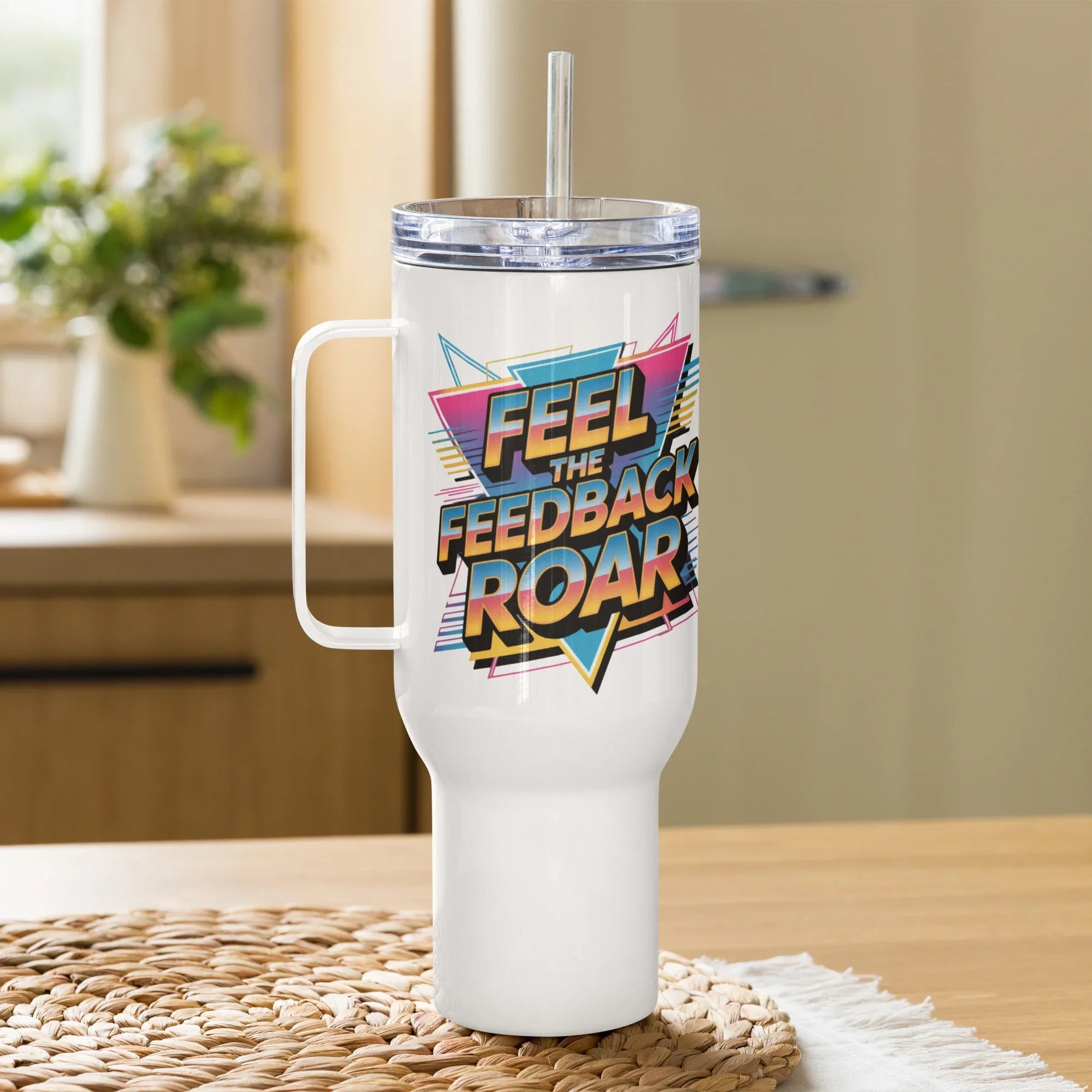 Feel The Feedback Roar – Retro Rock Travel Mug - RaZits