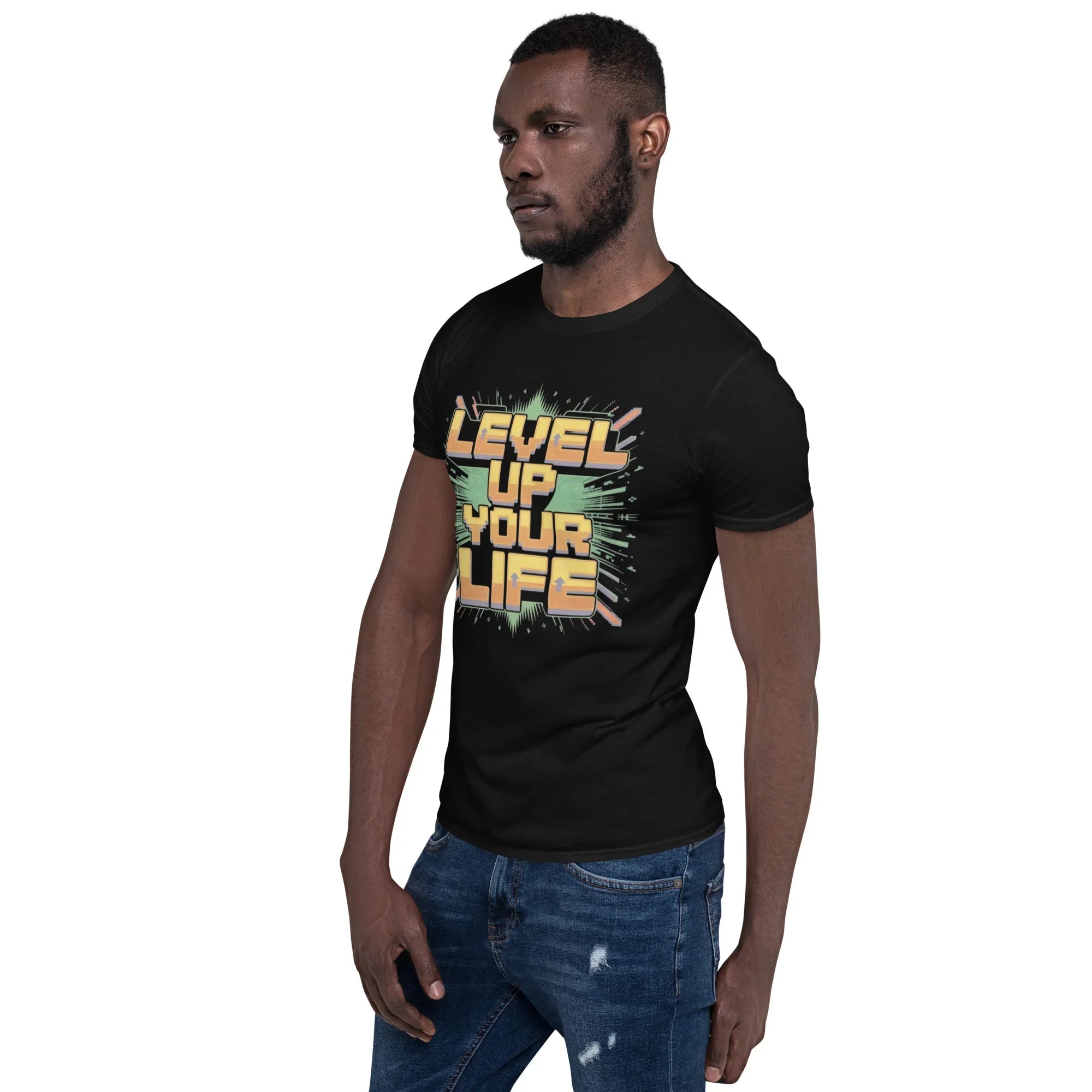 Level Up Your Life T-Shirt – Retro Gaming Pixel Art Tee - RaZits