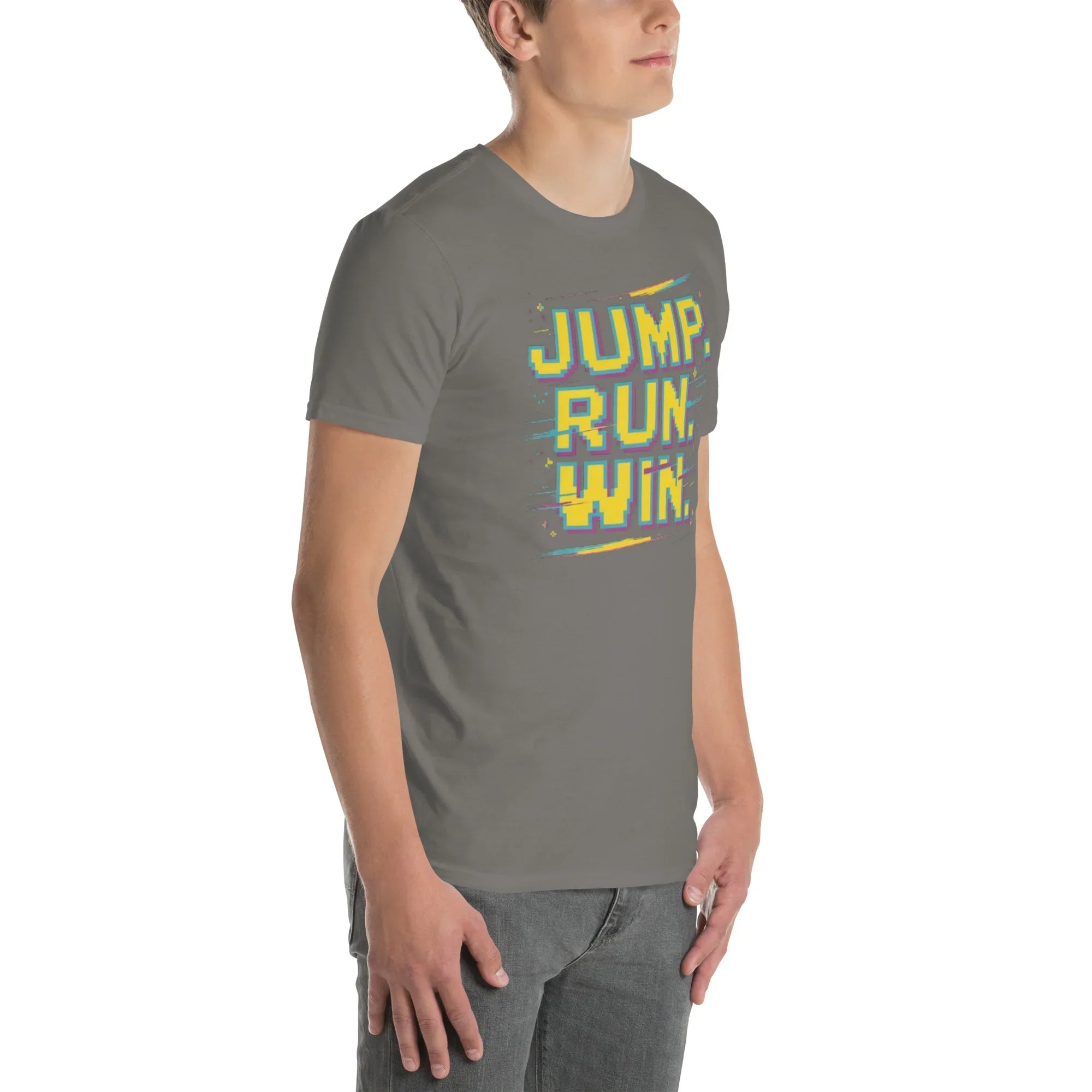 Jump Run Win T-Shirt – Retro Gaming Pixel Art Tee - RaZits