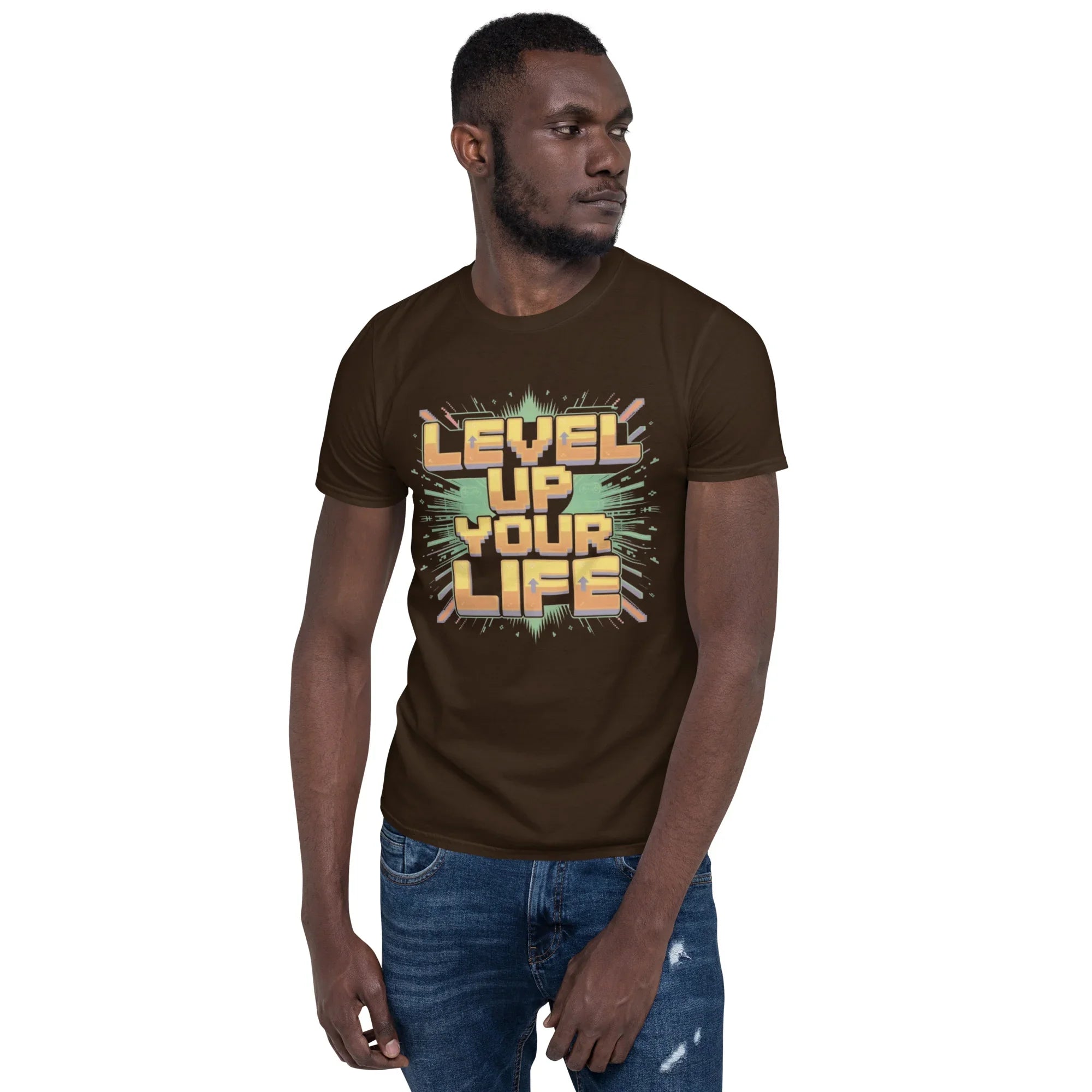 Level Up Your Life T-Shirt – Retro Gaming Pixel Art Tee - RaZits