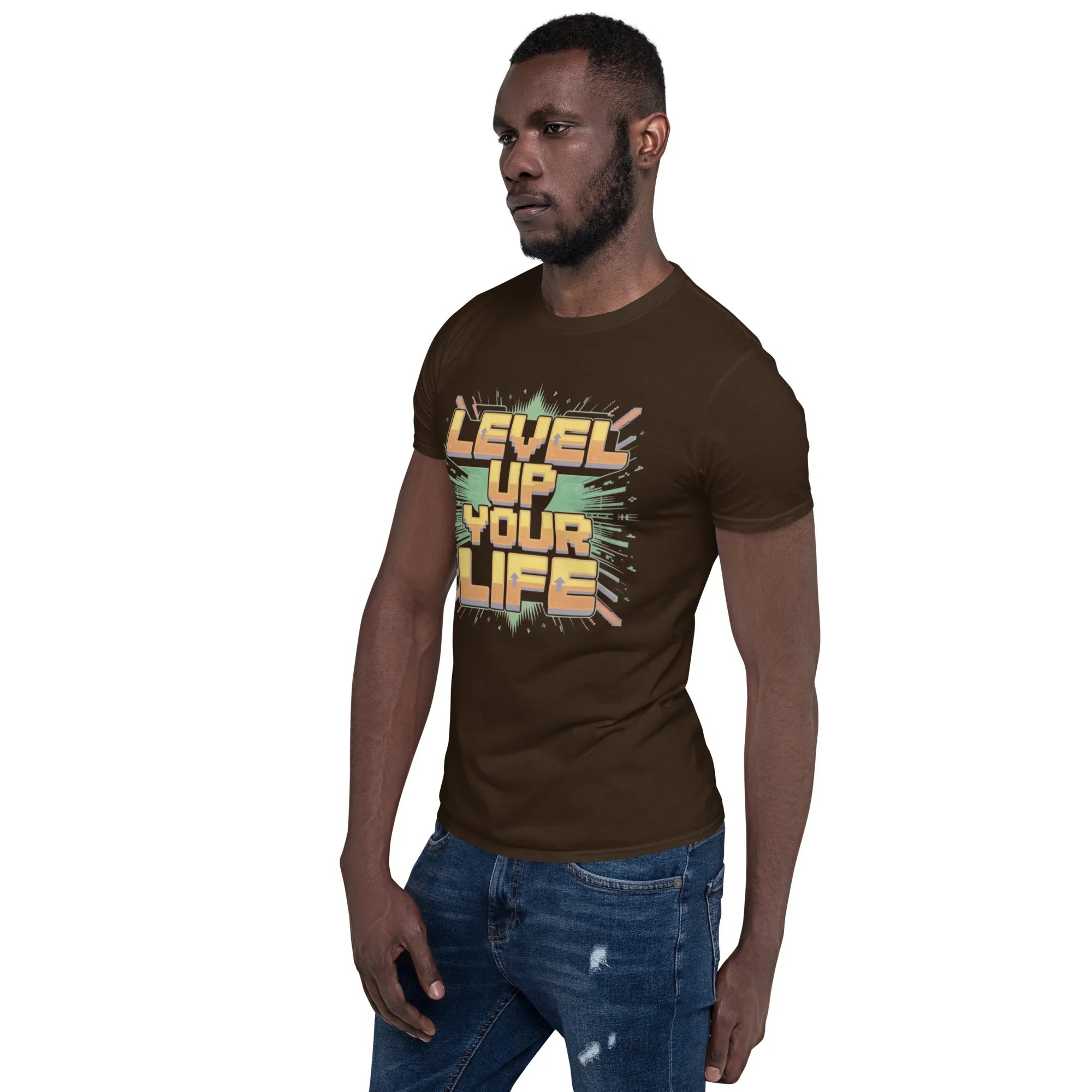 Level Up Your Life T-Shirt – Retro Gaming Pixel Art Tee - RaZits
