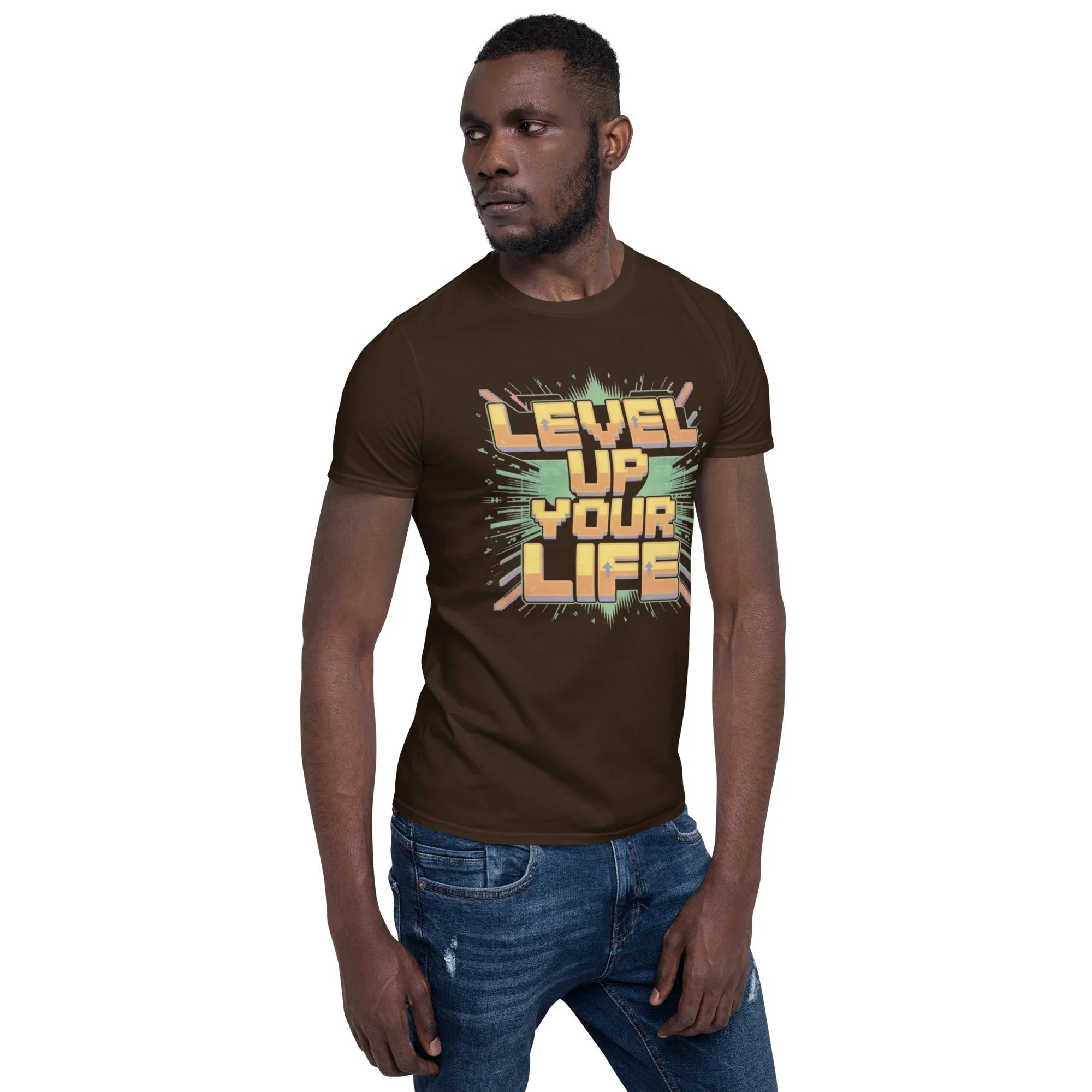 Level Up Your Life T-Shirt – Retro Gaming Pixel Art Tee - RaZits