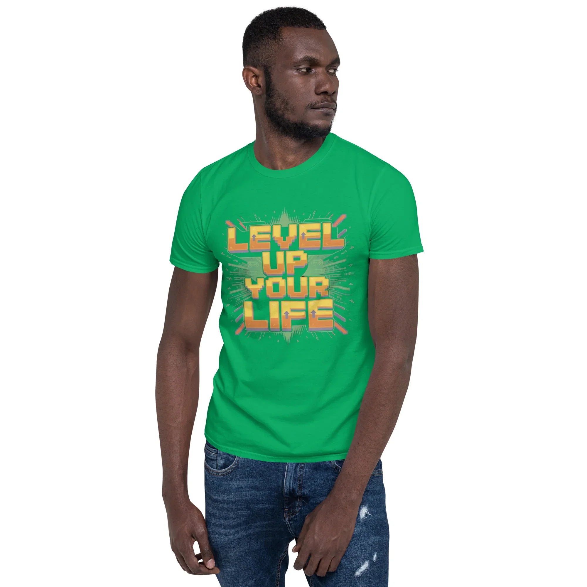 Level Up Your Life T-Shirt – Retro Gaming Pixel Art Tee - RaZits