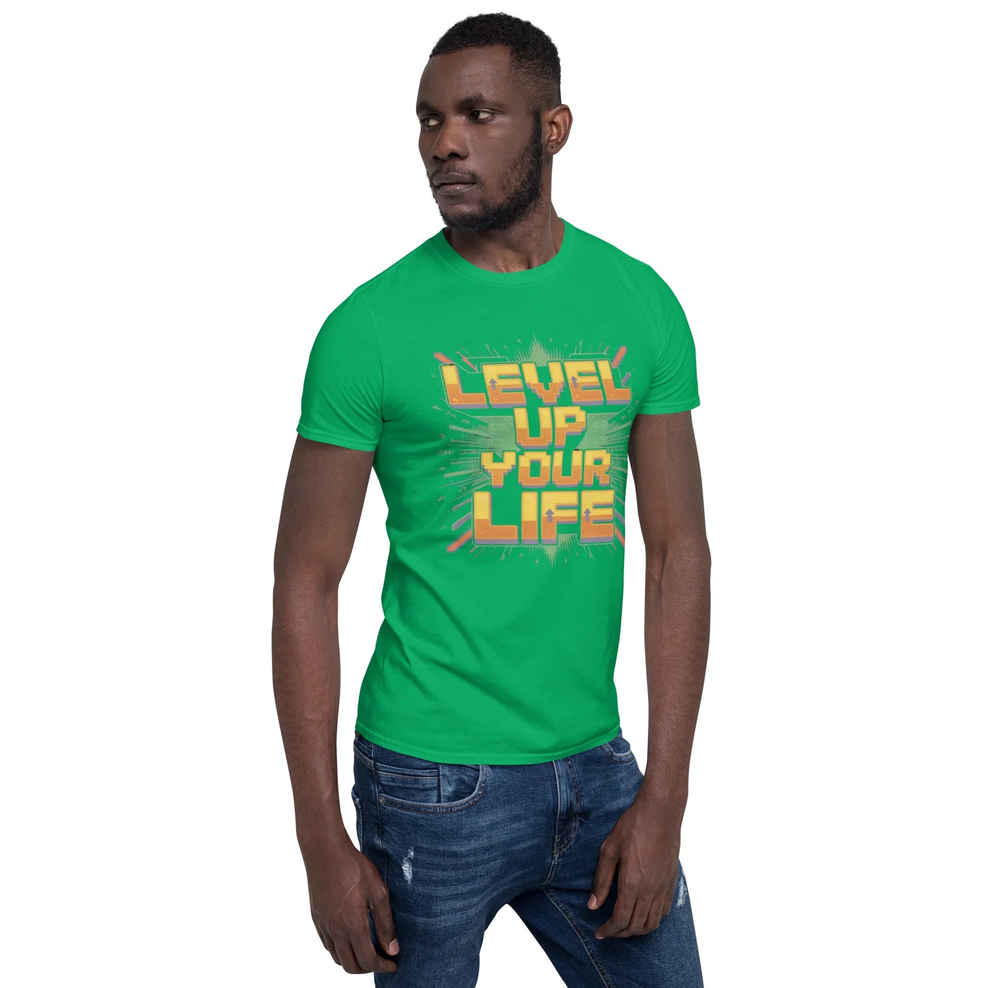 Level Up Your Life T-Shirt – Retro Gaming Pixel Art Tee - RaZits