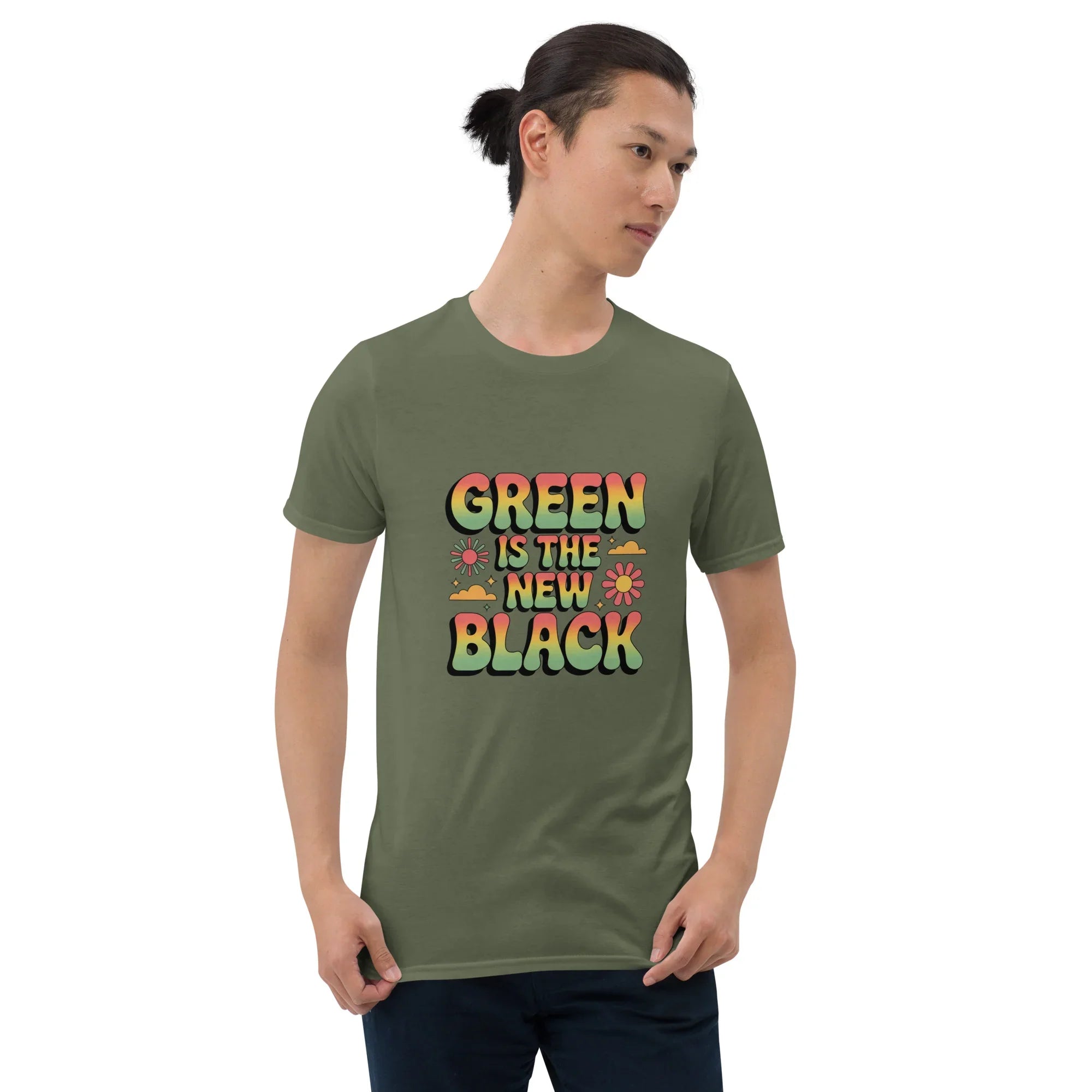 Retro Plant T-Shirt – Green Is the New Black Graphic Tee - RaZits