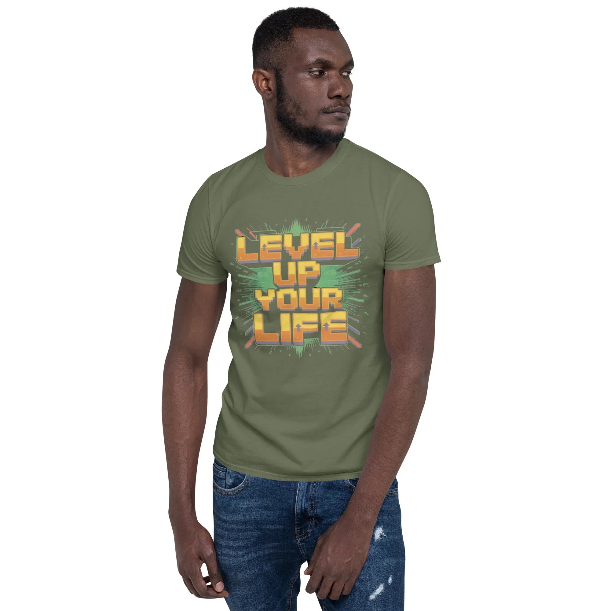 Level Up Your Life T-Shirt – Retro Gaming Pixel Art Tee - RaZits