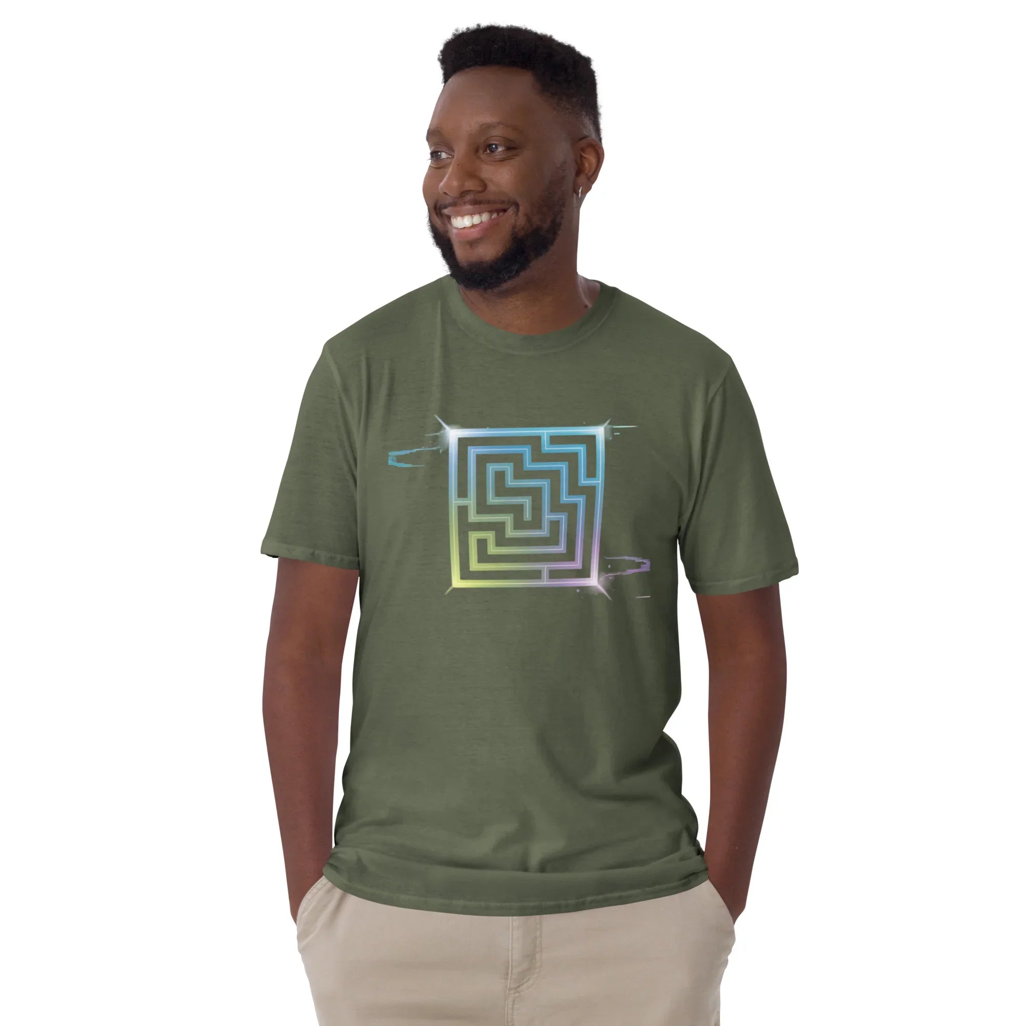Neon Labyrinth Shirt – Pixel Maze Gamer Tee - RaZits