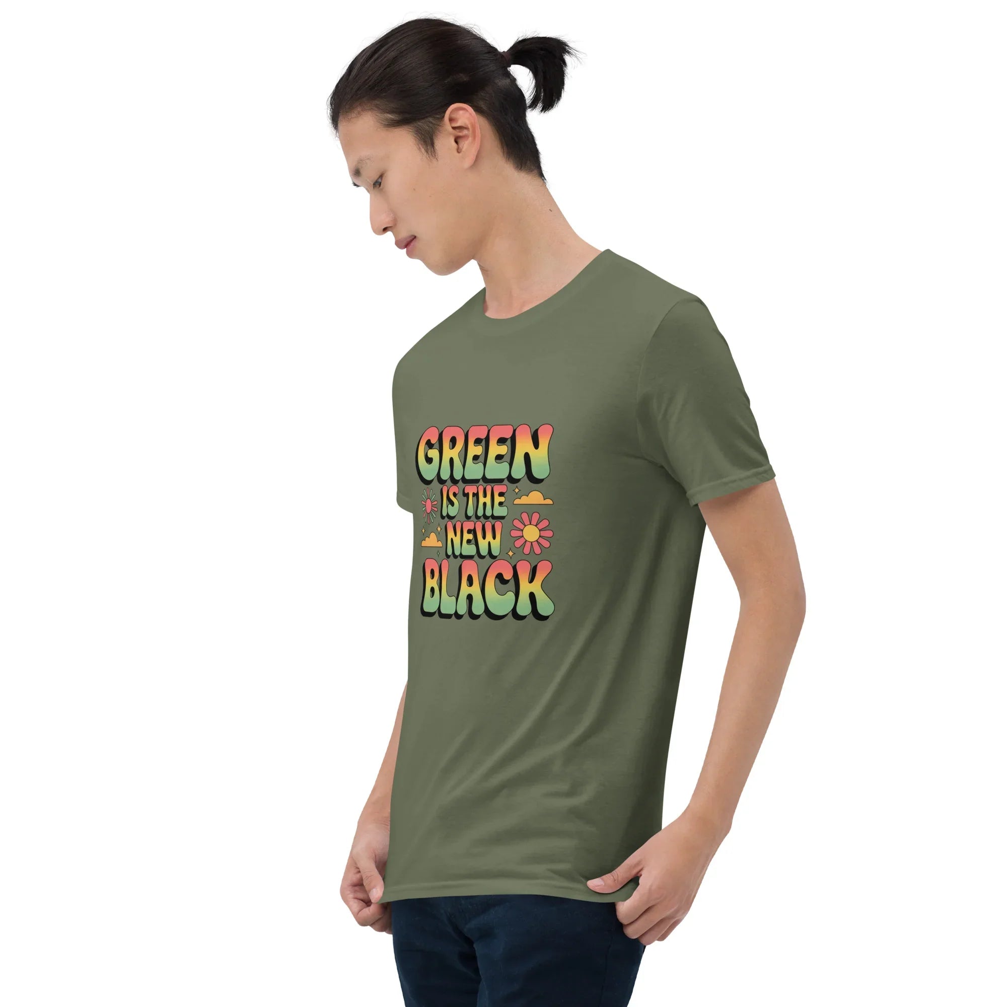 Retro Plant T-Shirt – Green Is the New Black Graphic Tee - RaZits