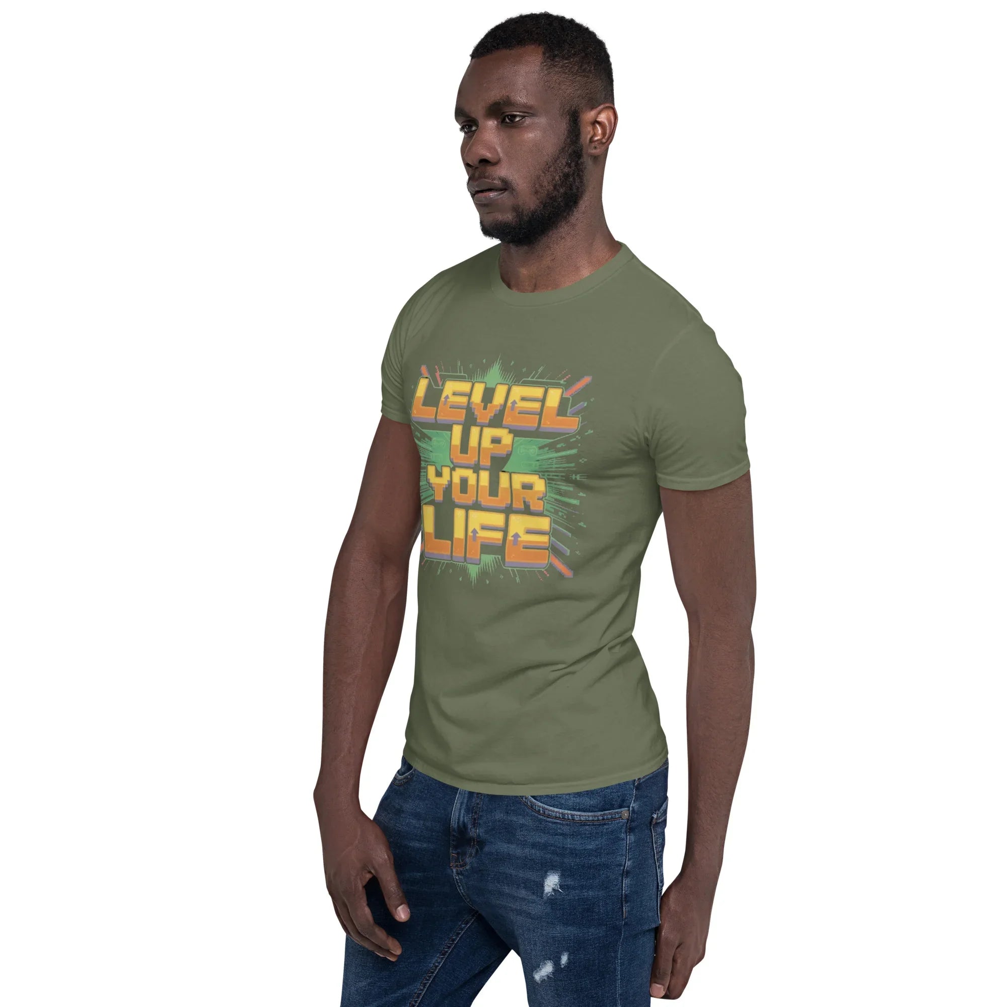 Level Up Your Life T-Shirt – Retro Gaming Pixel Art Tee - RaZits