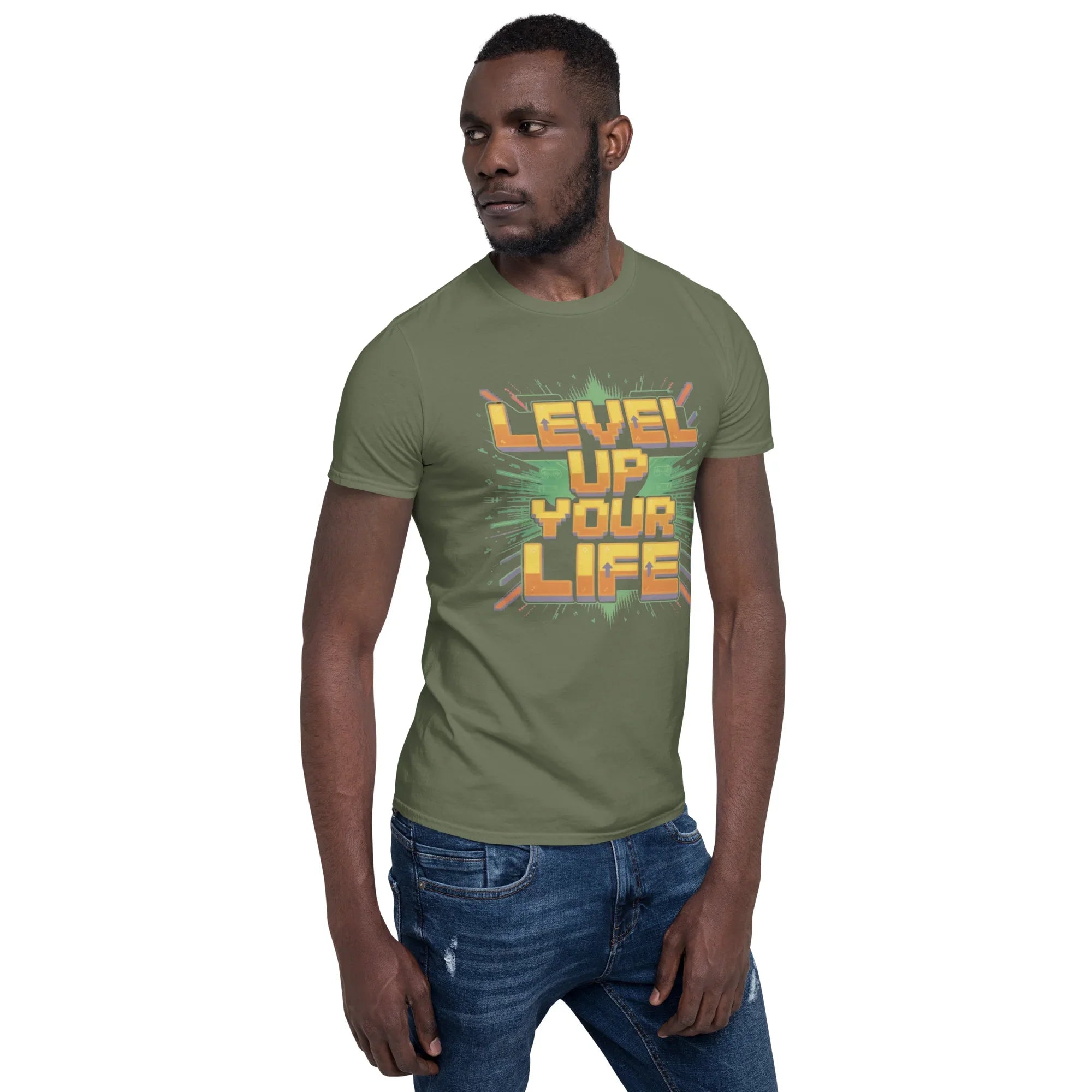 Level Up Your Life T-Shirt – Retro Gaming Pixel Art Tee - RaZits