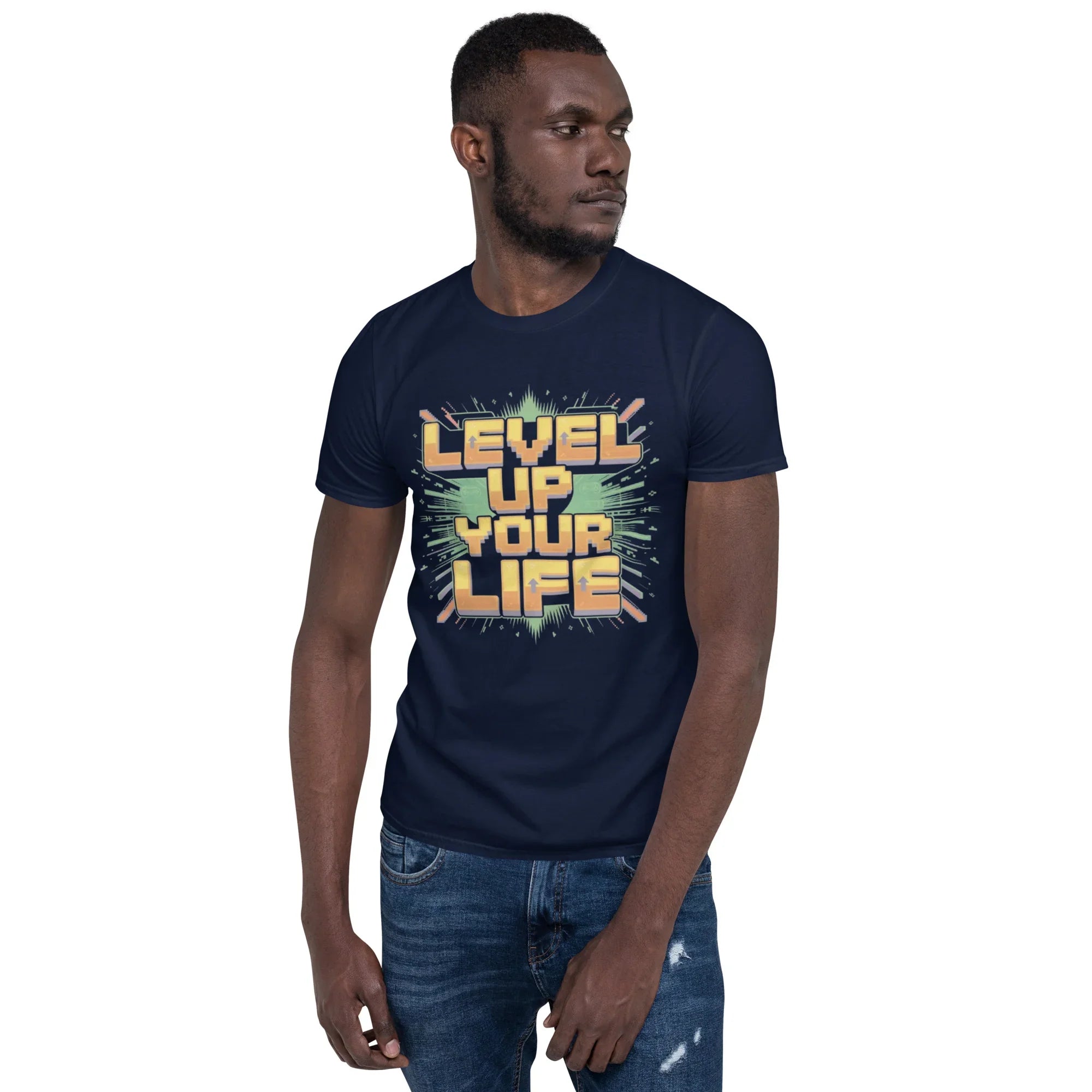 Level Up Your Life T-Shirt – Retro Gaming Pixel Art Tee - RaZits