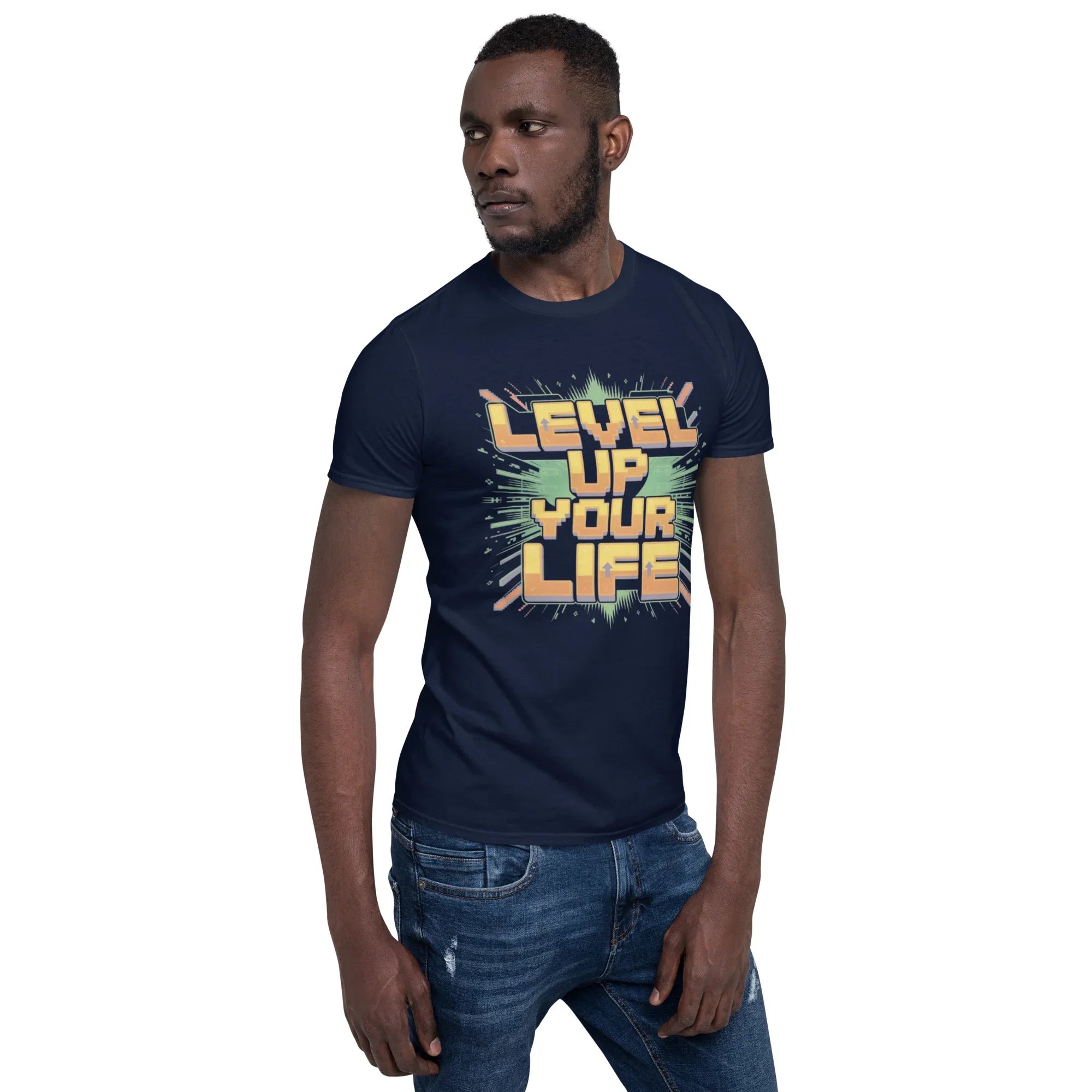Level Up Your Life T-Shirt – Retro Gaming Pixel Art Tee - RaZits