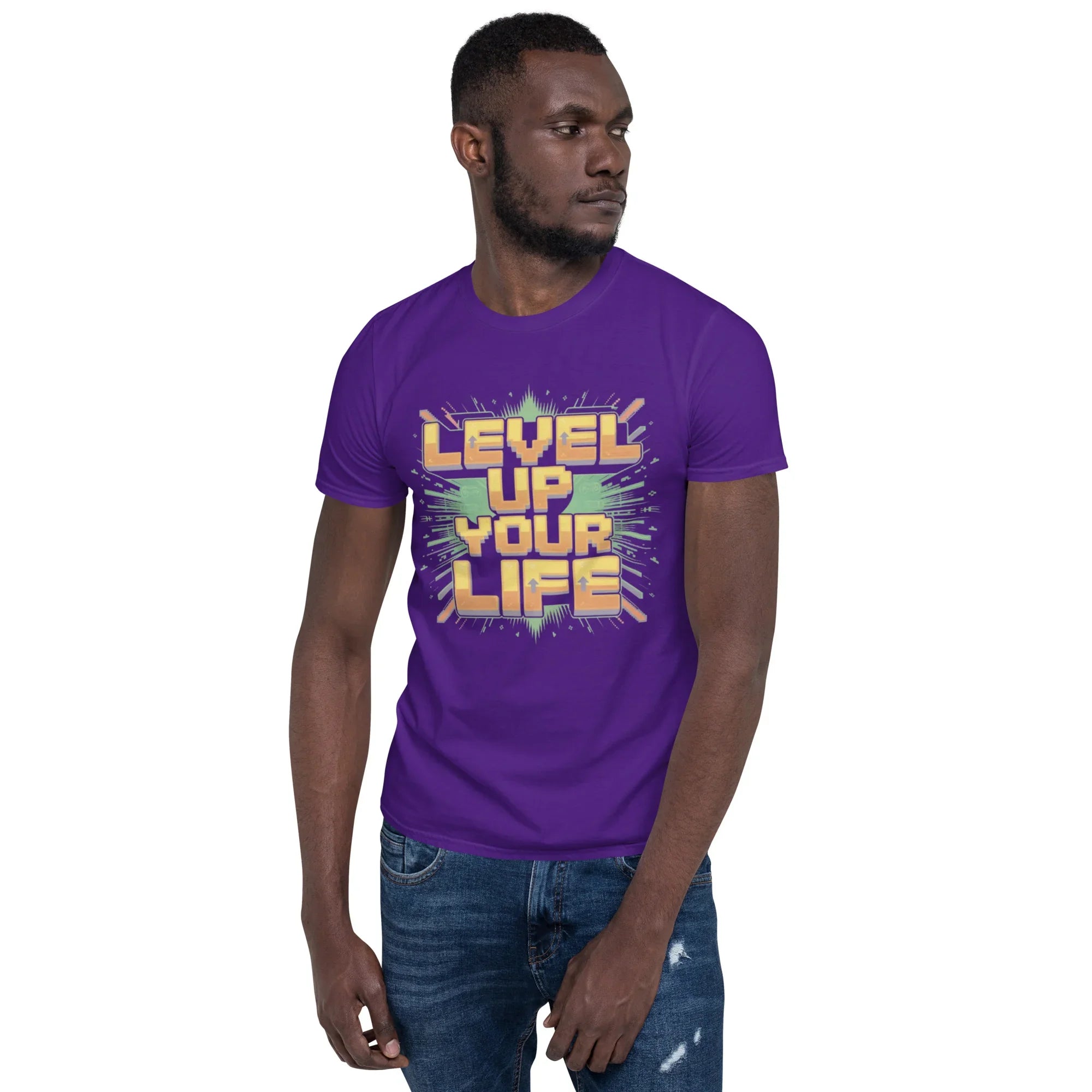 Level Up Your Life T-Shirt – Retro Gaming Pixel Art Tee - RaZits