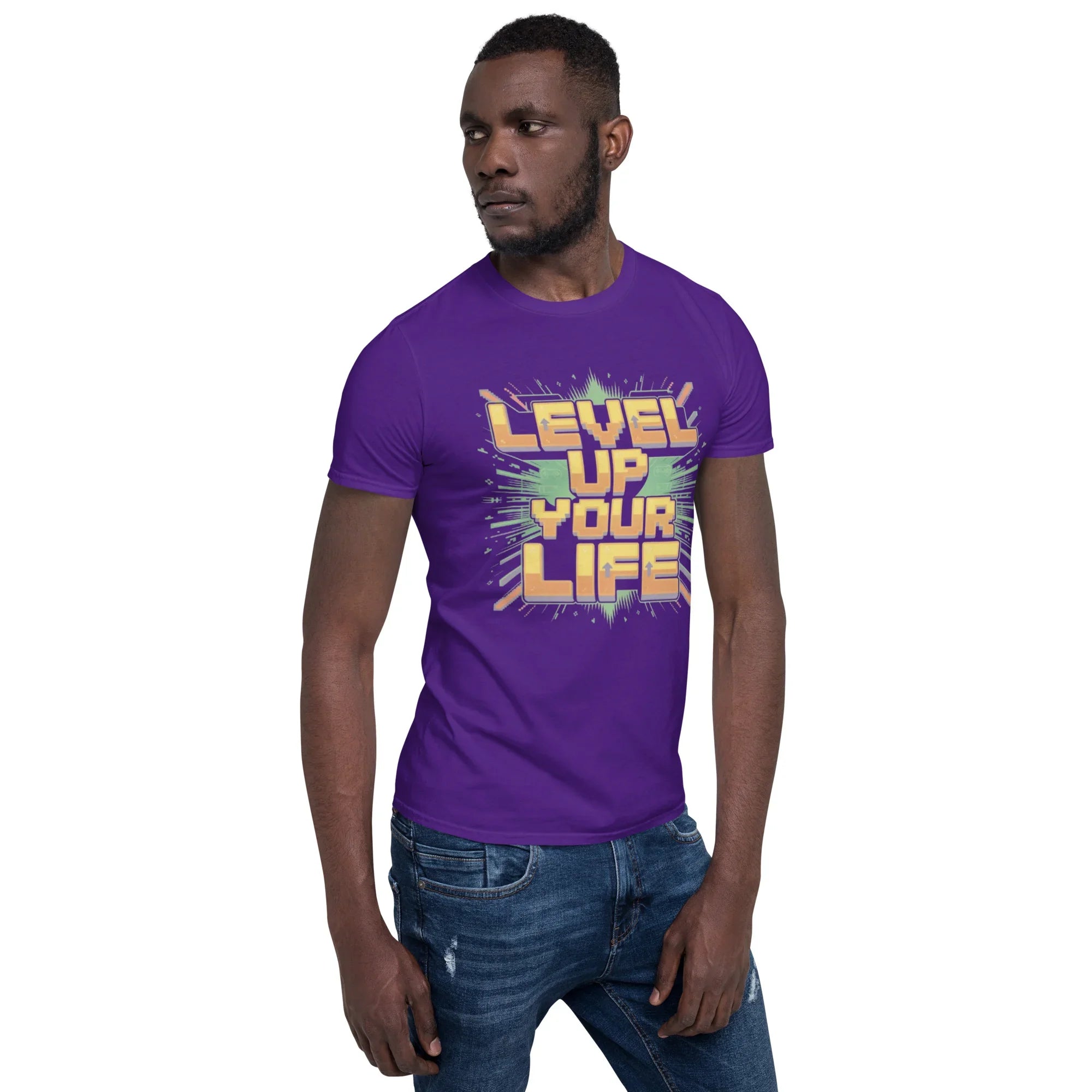Level Up Your Life T-Shirt – Retro Gaming Pixel Art Tee - RaZits